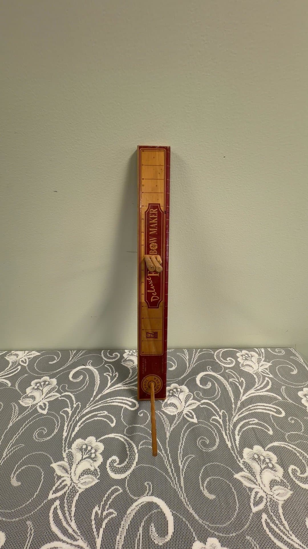 Deluxe E-Z Bow Maker Wooden Ribbon Craft Tool - Image 1