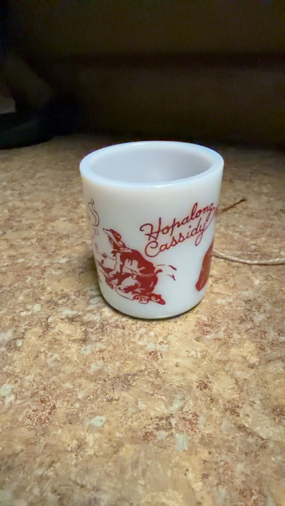 Hopalong Cassidy Milk Glass Cup - Image 1