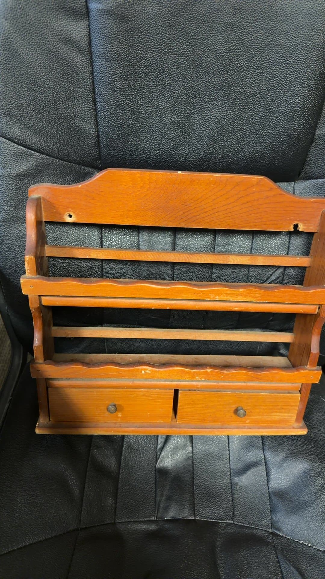 Vintage Wooden Spice Rack with Drawers - Image 1