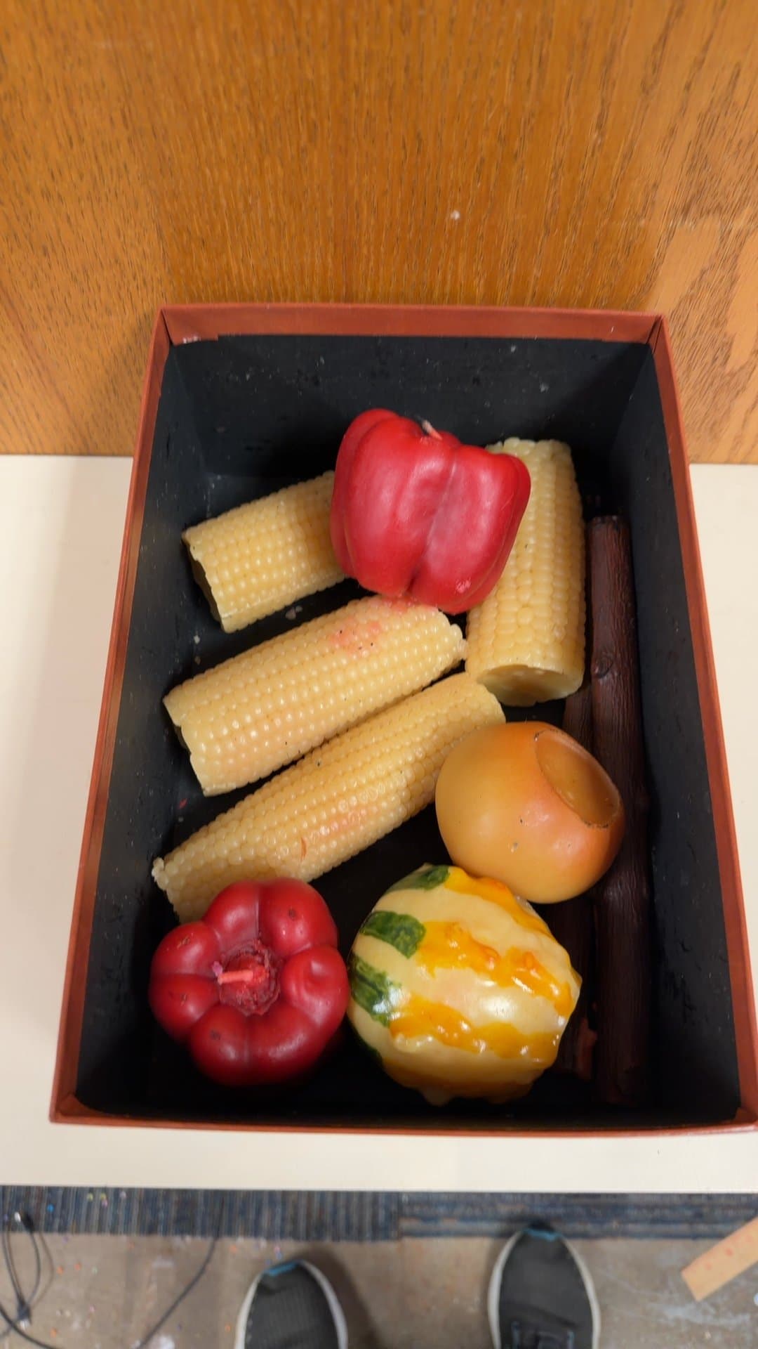 Vintage Fruit and Vegetable Shaped Candle Set - Image 1