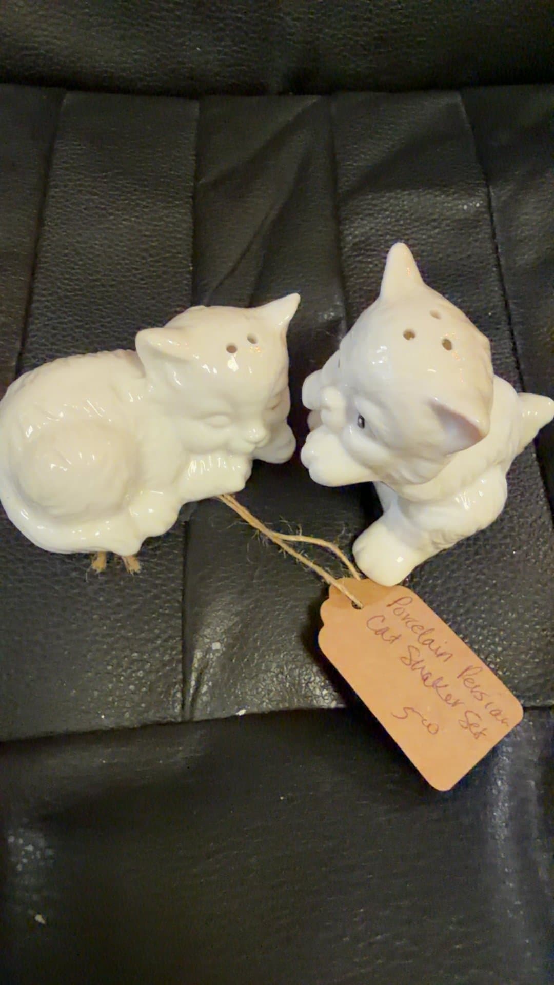Porcelain Persian Cat Shaker Set - Image 1