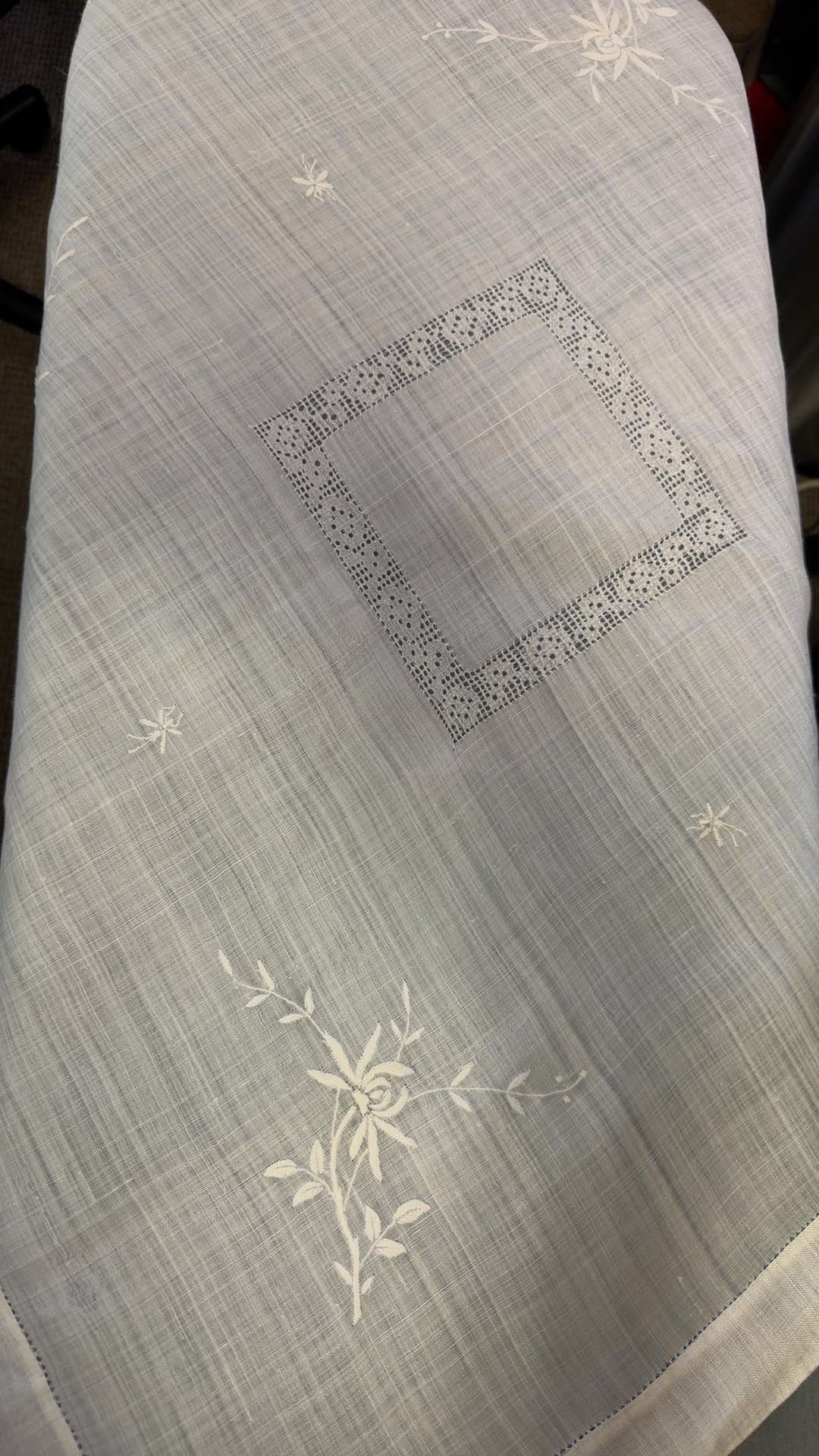 Vintage Embroidered Linen Tablecloth - Image 1