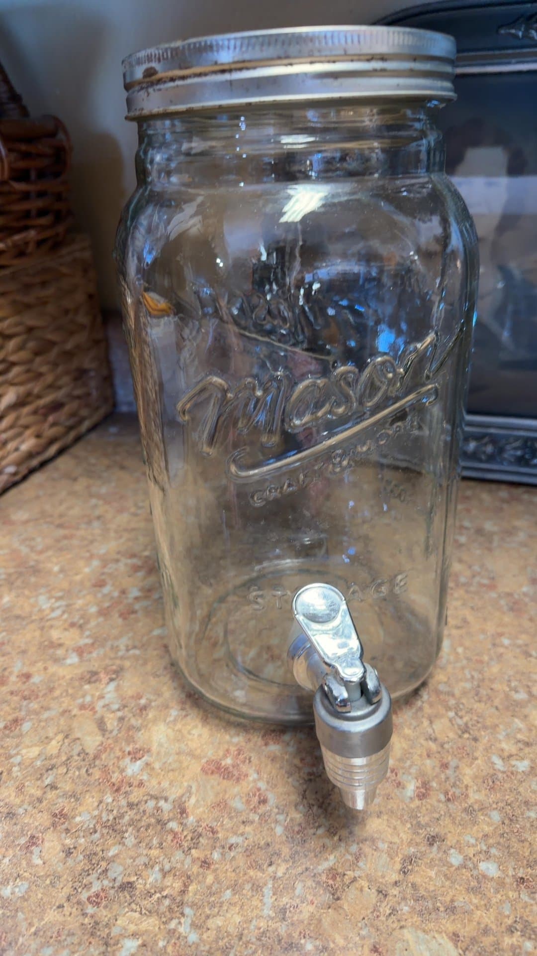 Mason Glass Jar with Spigot - Image 1
