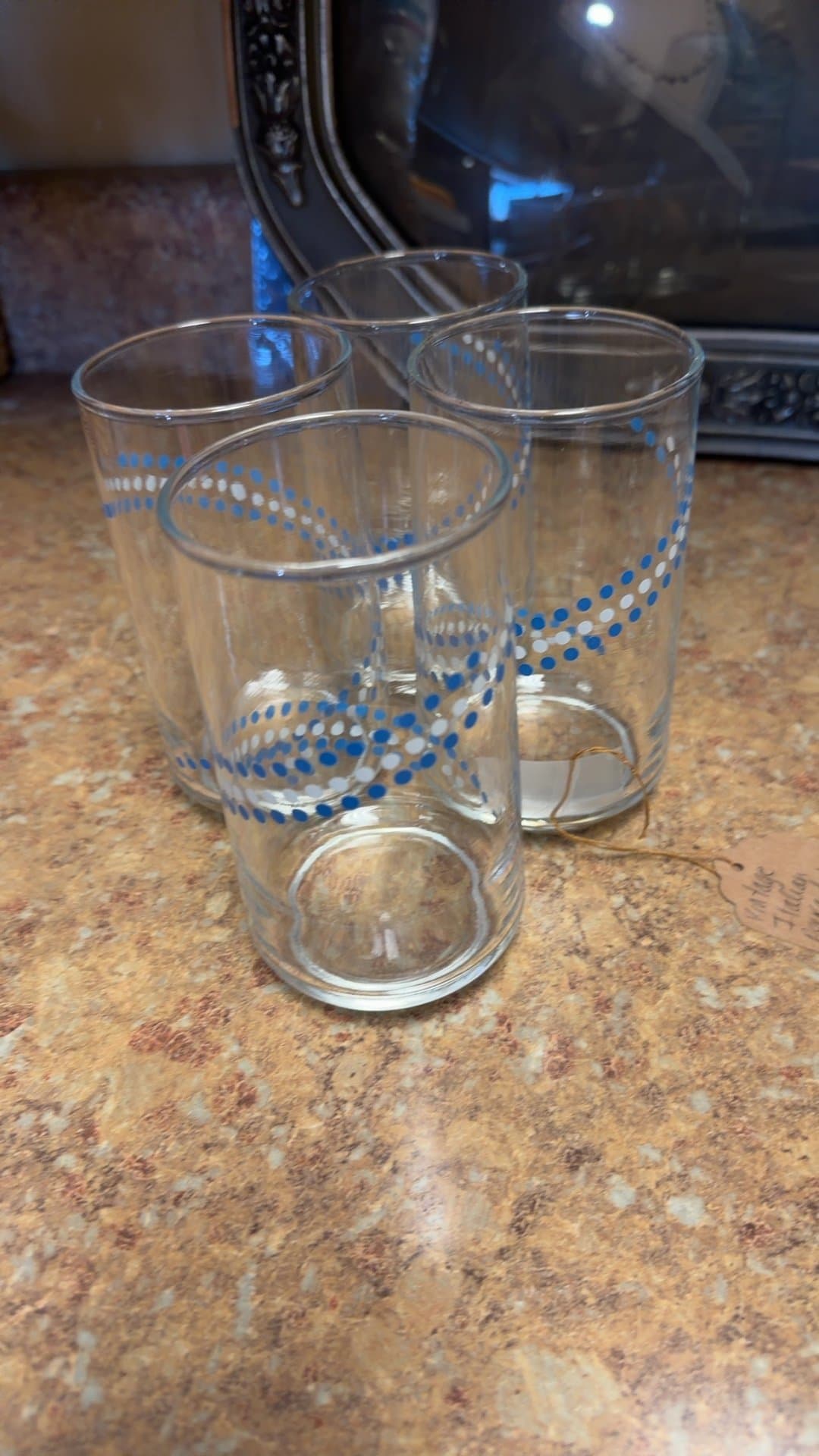 1960's-70's Polka Dot Glass Tumblers-4 - Image 1