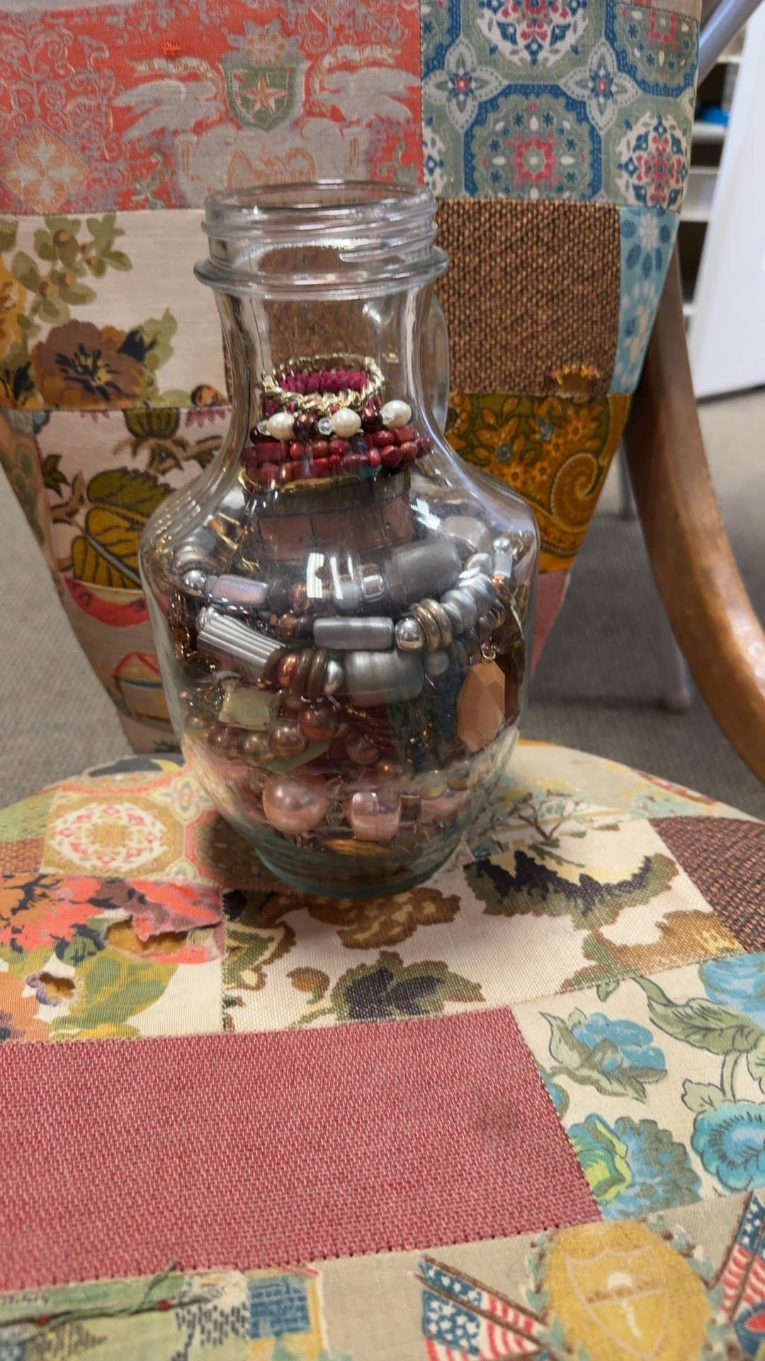 Glass Jar with Assorted Jewelry - Image 1