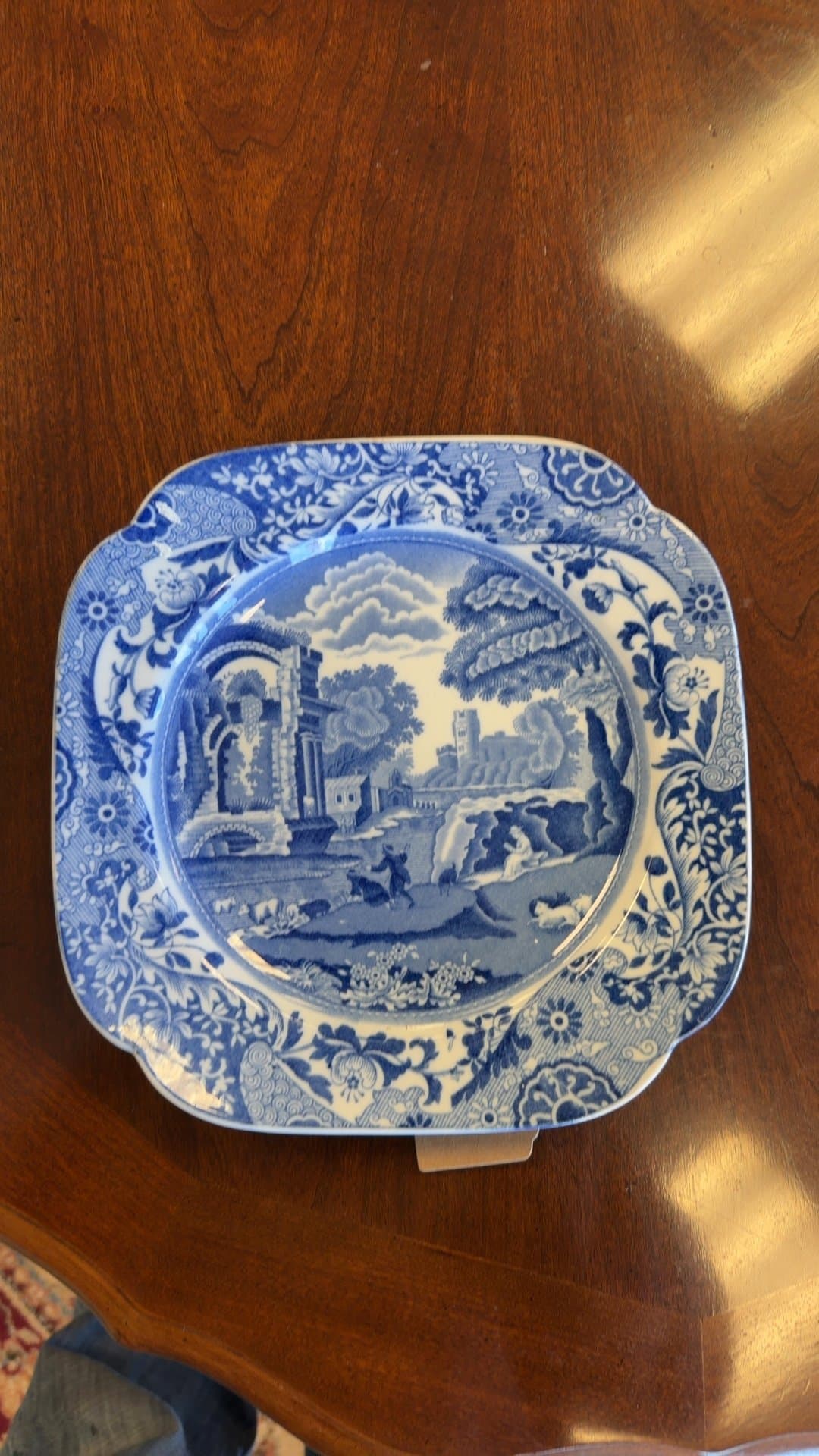 Spode's Italian Blue and White Porcelain Plate - Image 1