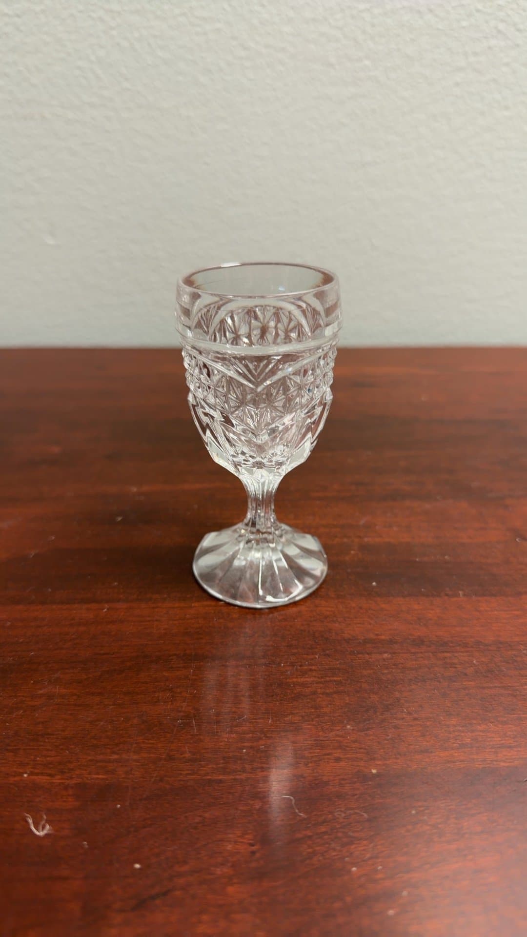Vintage Cut Glass Wine Goblet - Image 1