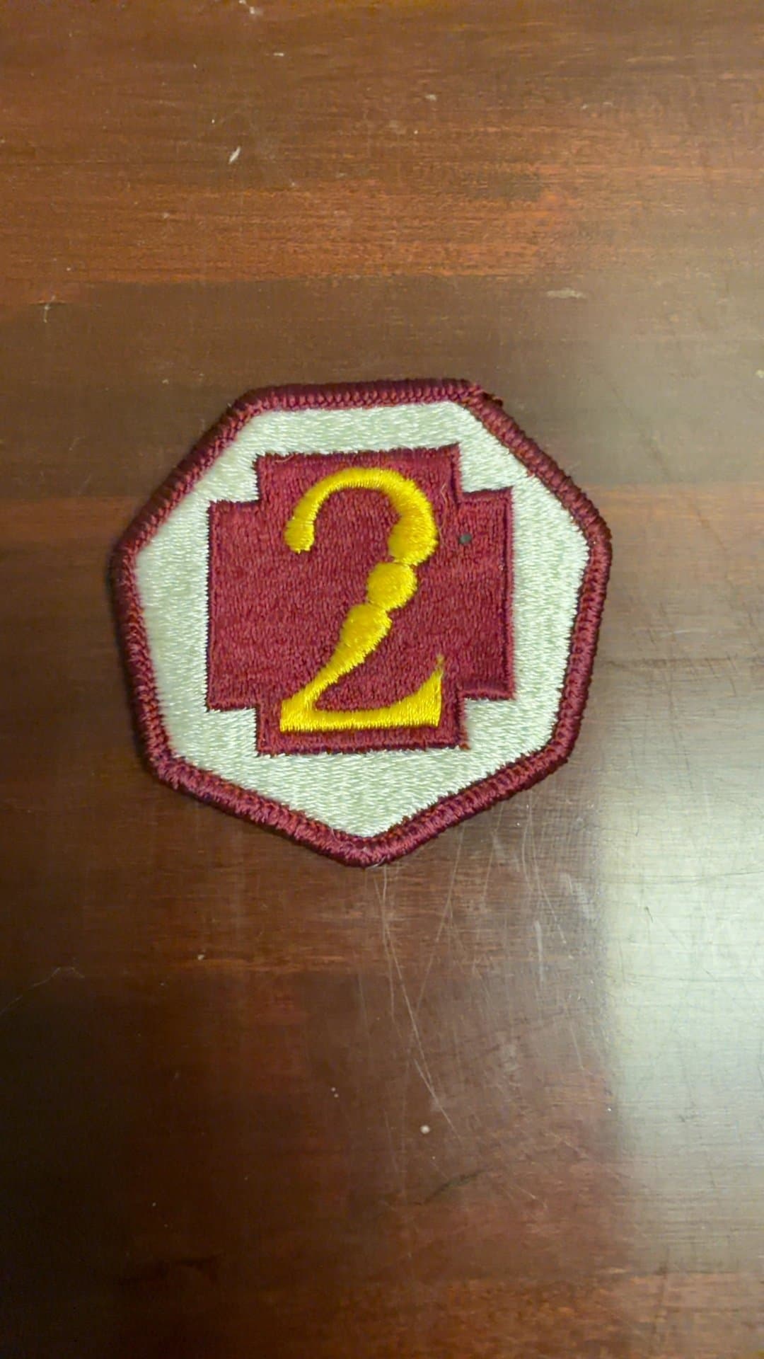 Vintage Embroidered Number 2 Patch - Image 1