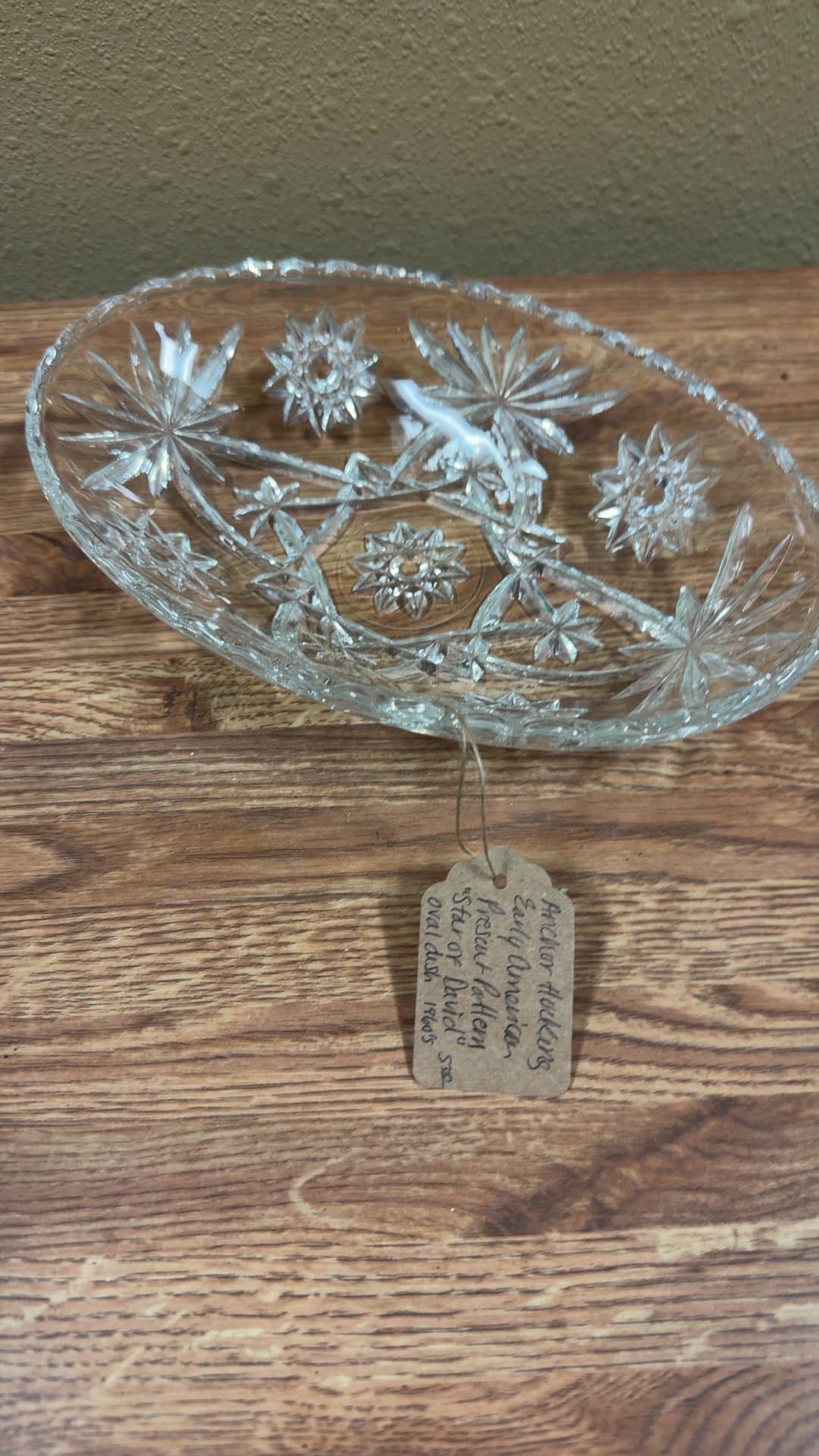 Anchor Hocking Early American Prescut Glass Oval Dish - Image 1