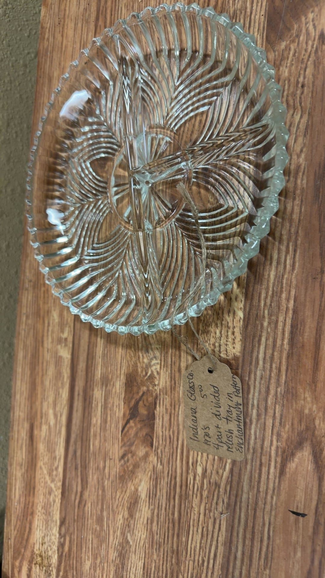 Indiana Glass Co. Divided Glass Serving Platter - Image 1