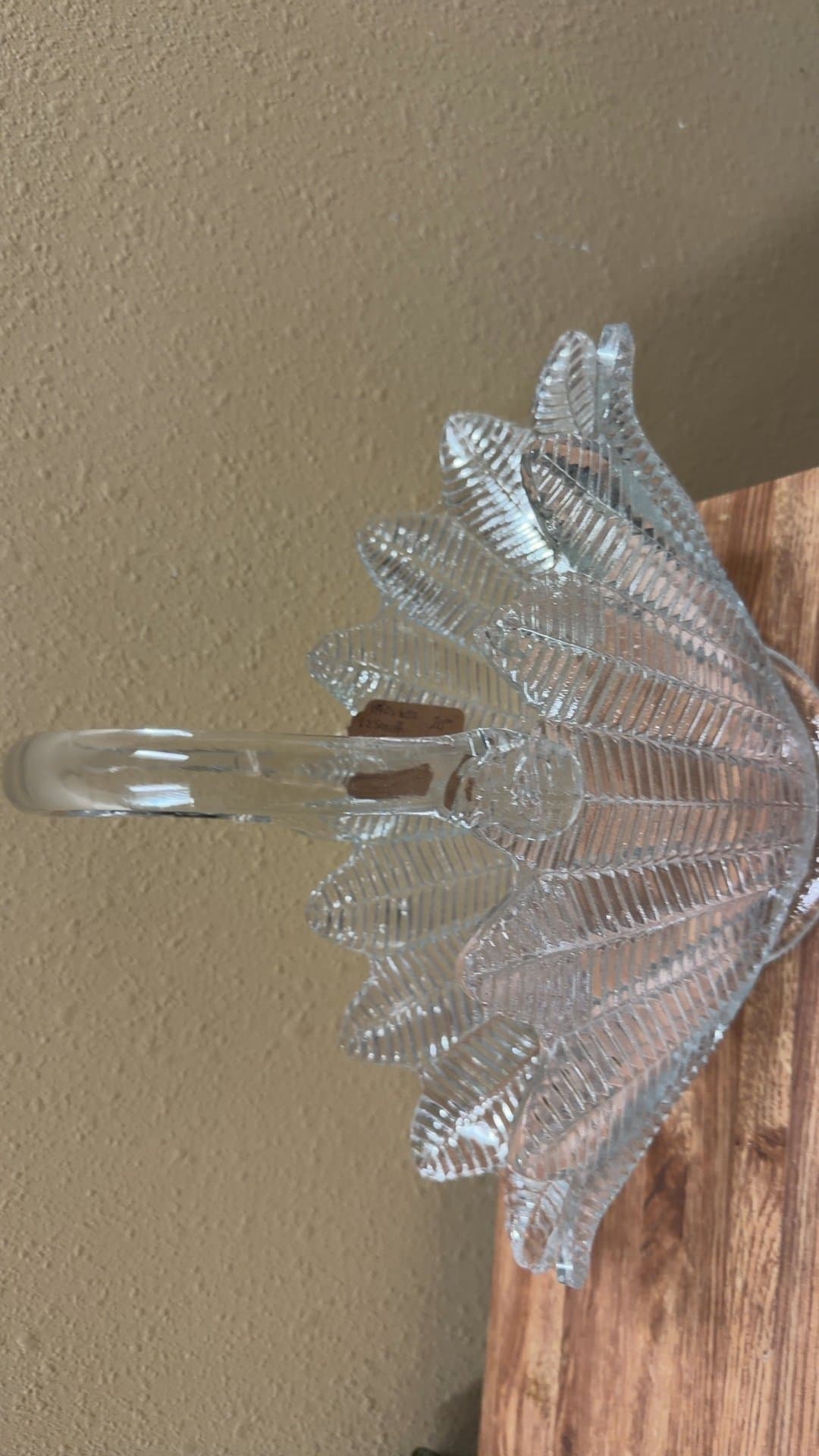 Vintage Glass Swan Basket - Image 1