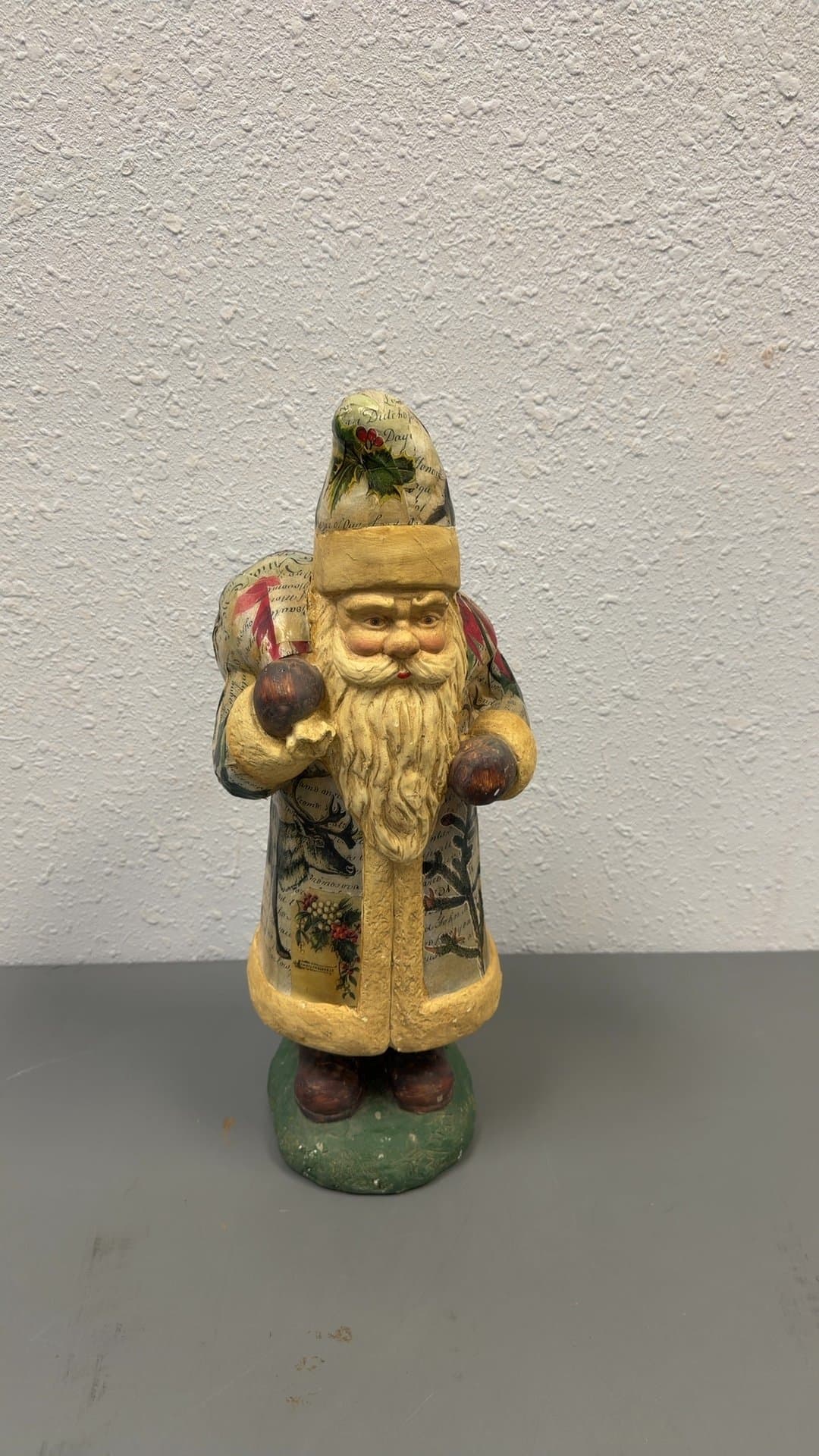 Decoupage Santa Claus Figurine - Image 1