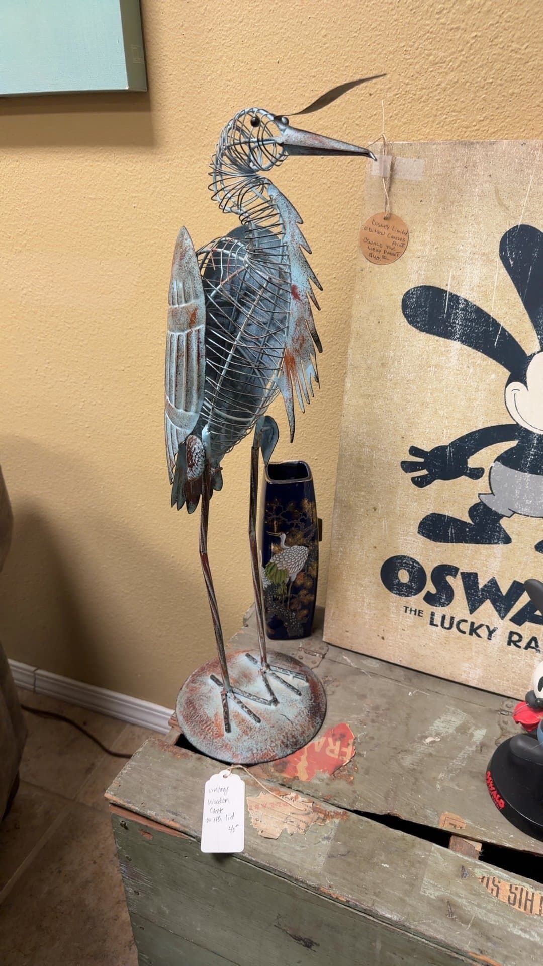 Metal Heron Sculpture - Image 1