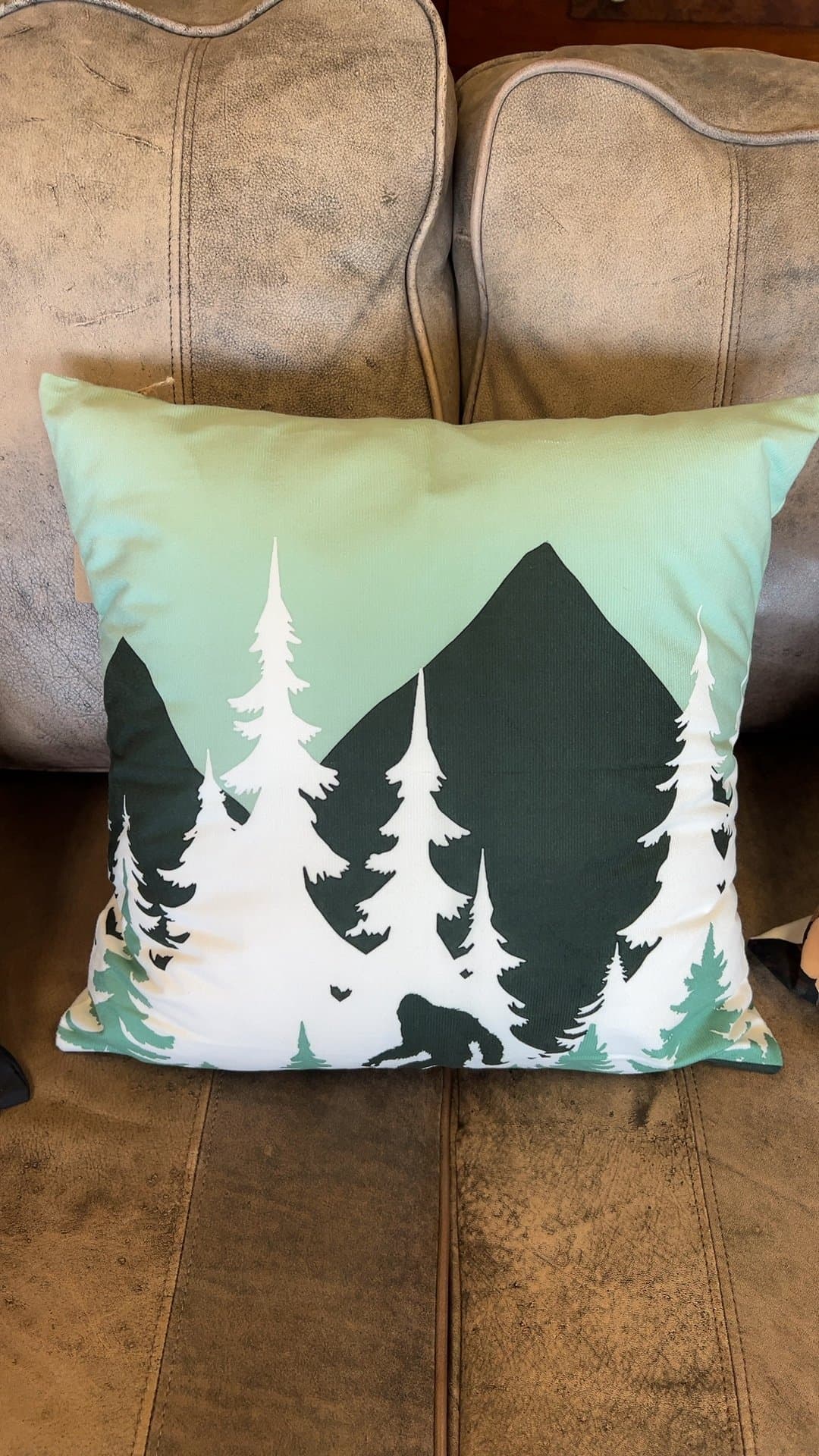 Forest Silhouette Throw Pillow - Image 1