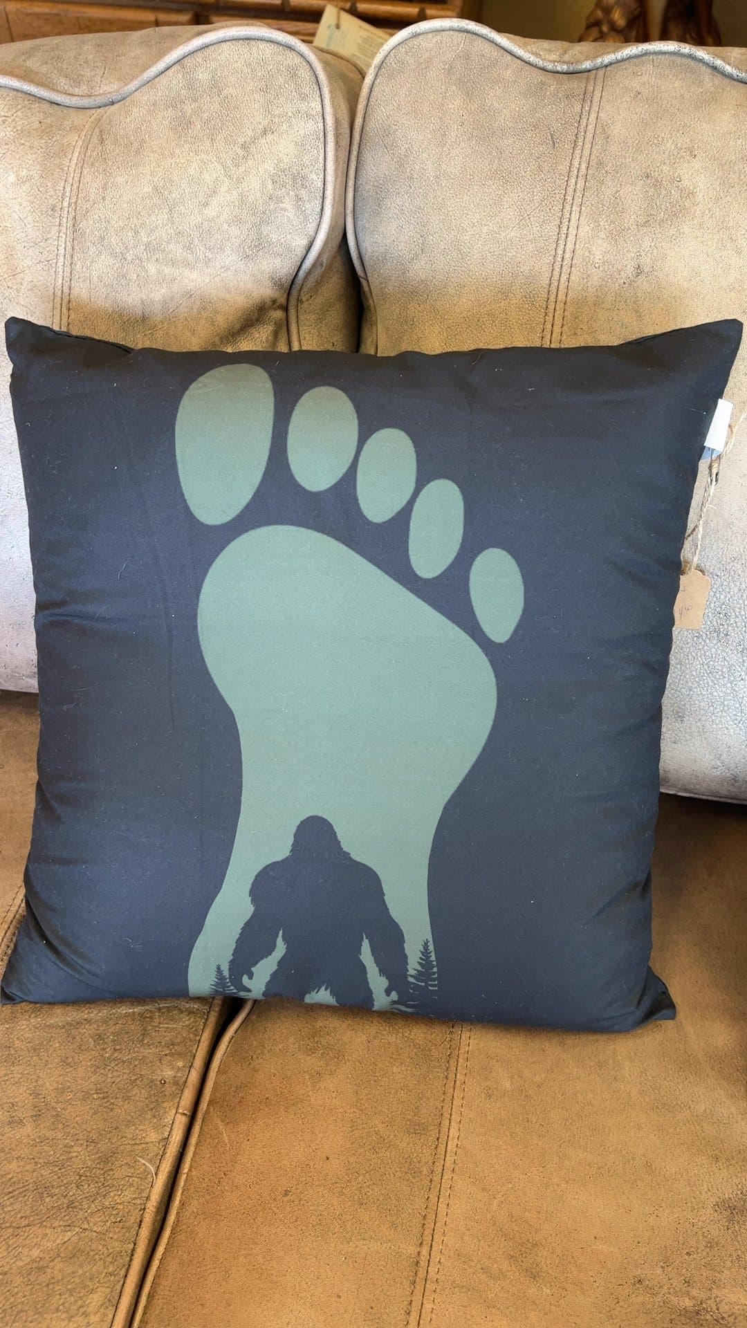 Bigfoot Footprint Throw Pillow - Image 1