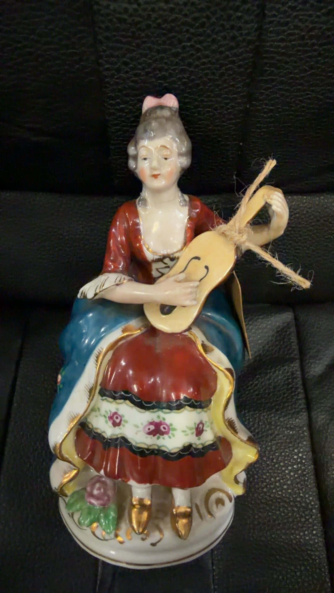Porcelain Figurine of Woman with Mandolin - Image 1