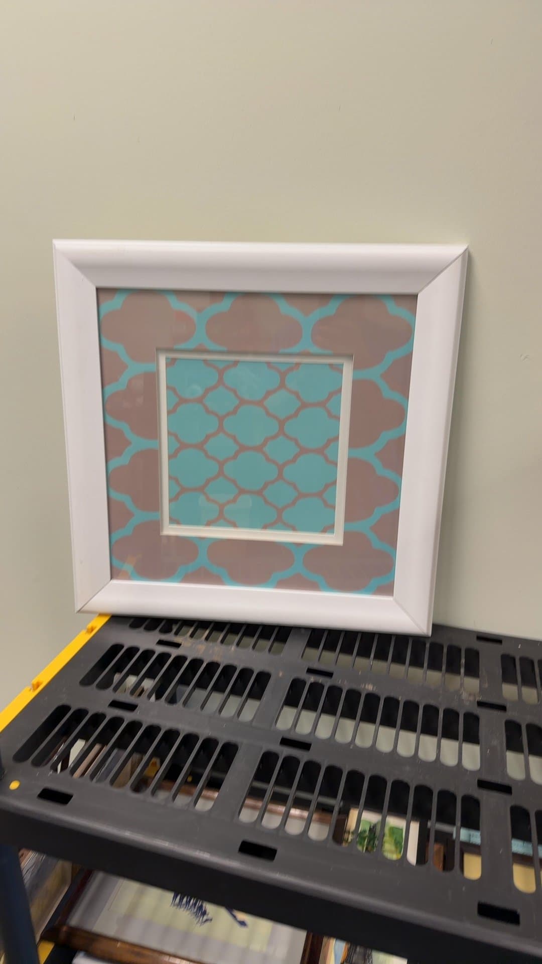 Decorative Framed Wall Art with Geometric Pattern - Image 1