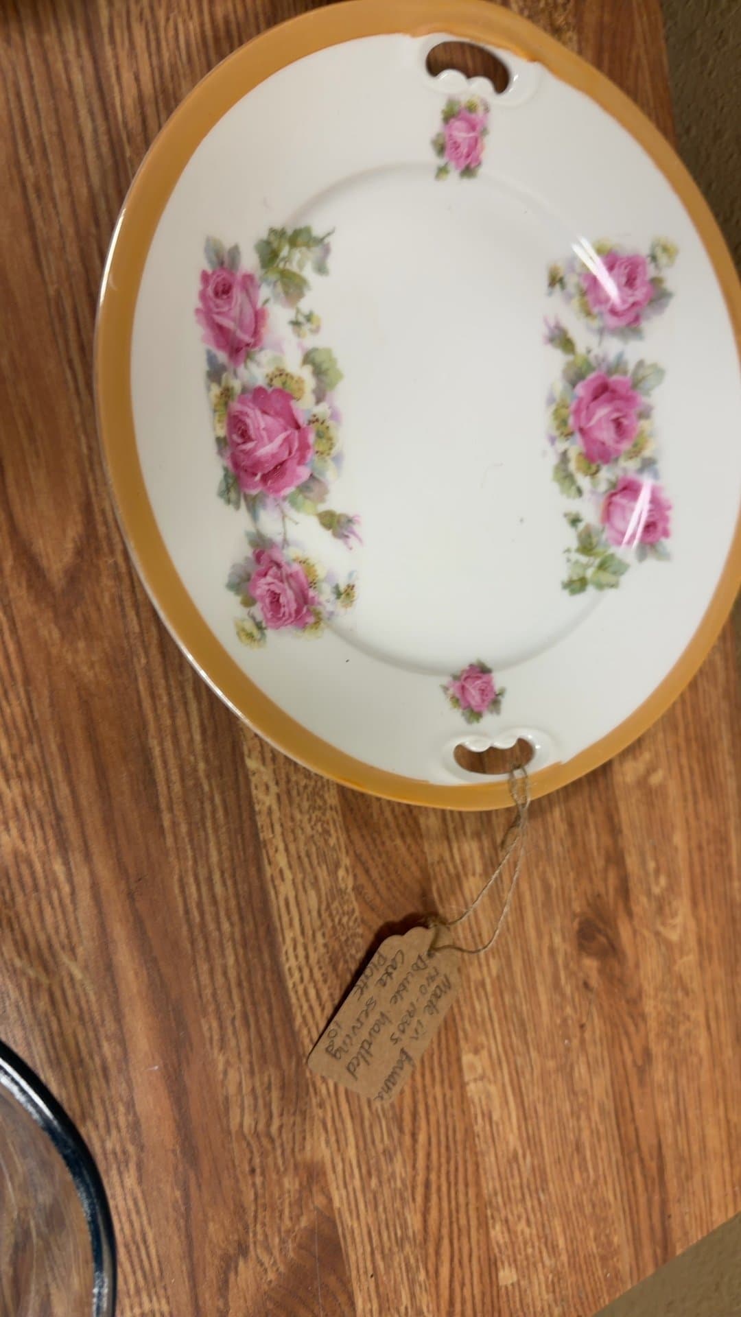 Vintage Floral Ceramic Serving Plate - Image 1