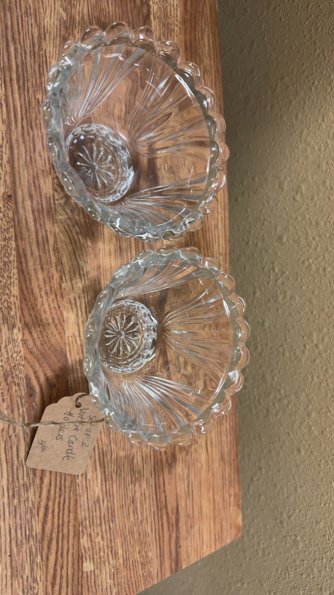 Vintage Glass Candle Holders Set - Image 1