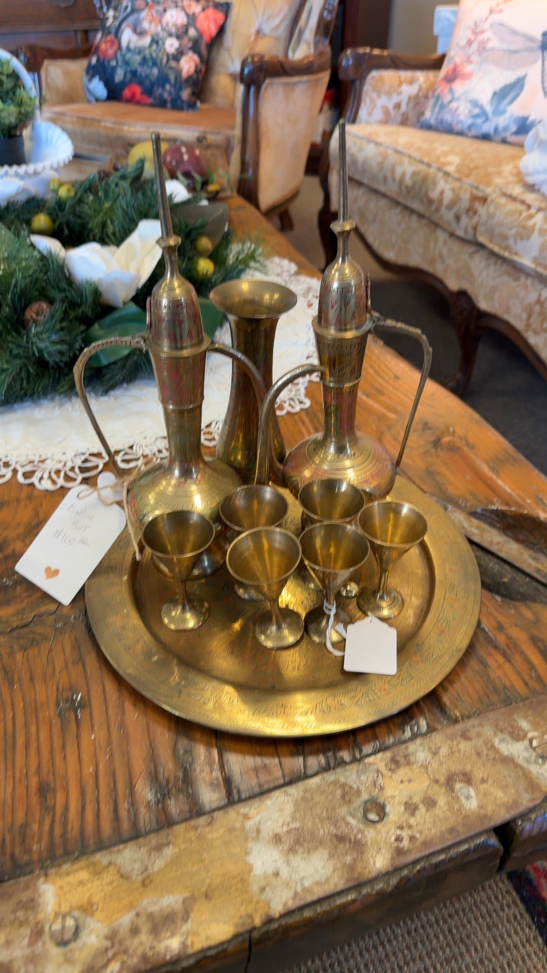 Vintage Brass Tea Set