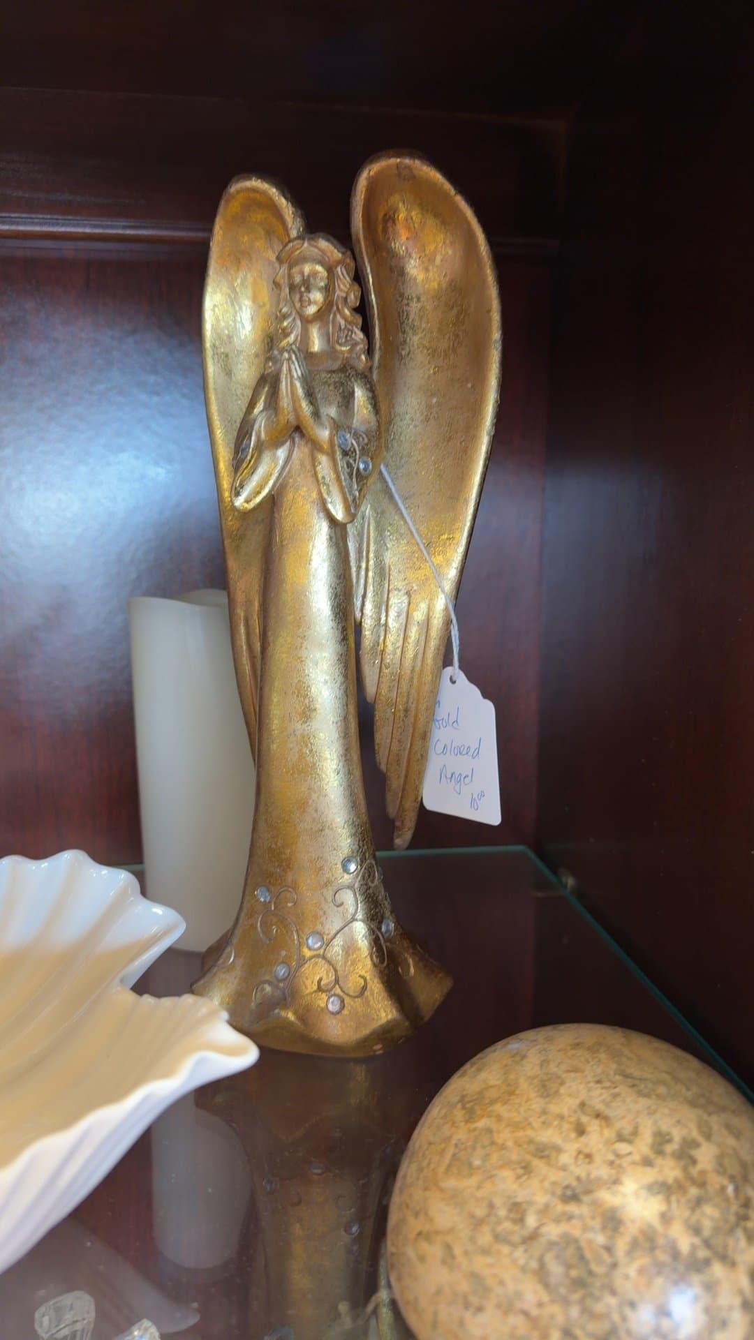 Gold-Colored Angel Statue - Image 1