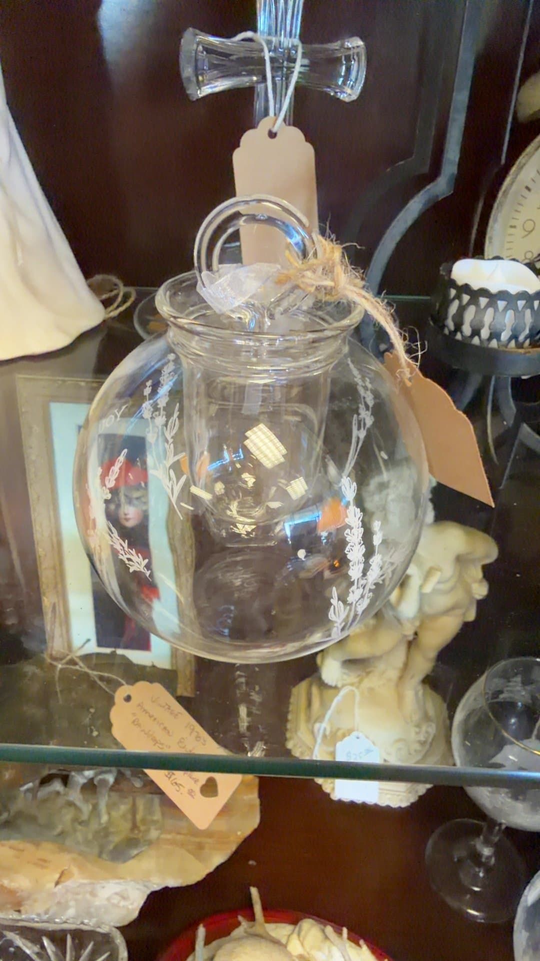 Vintage Glass Hanging Terrarium - Image 1