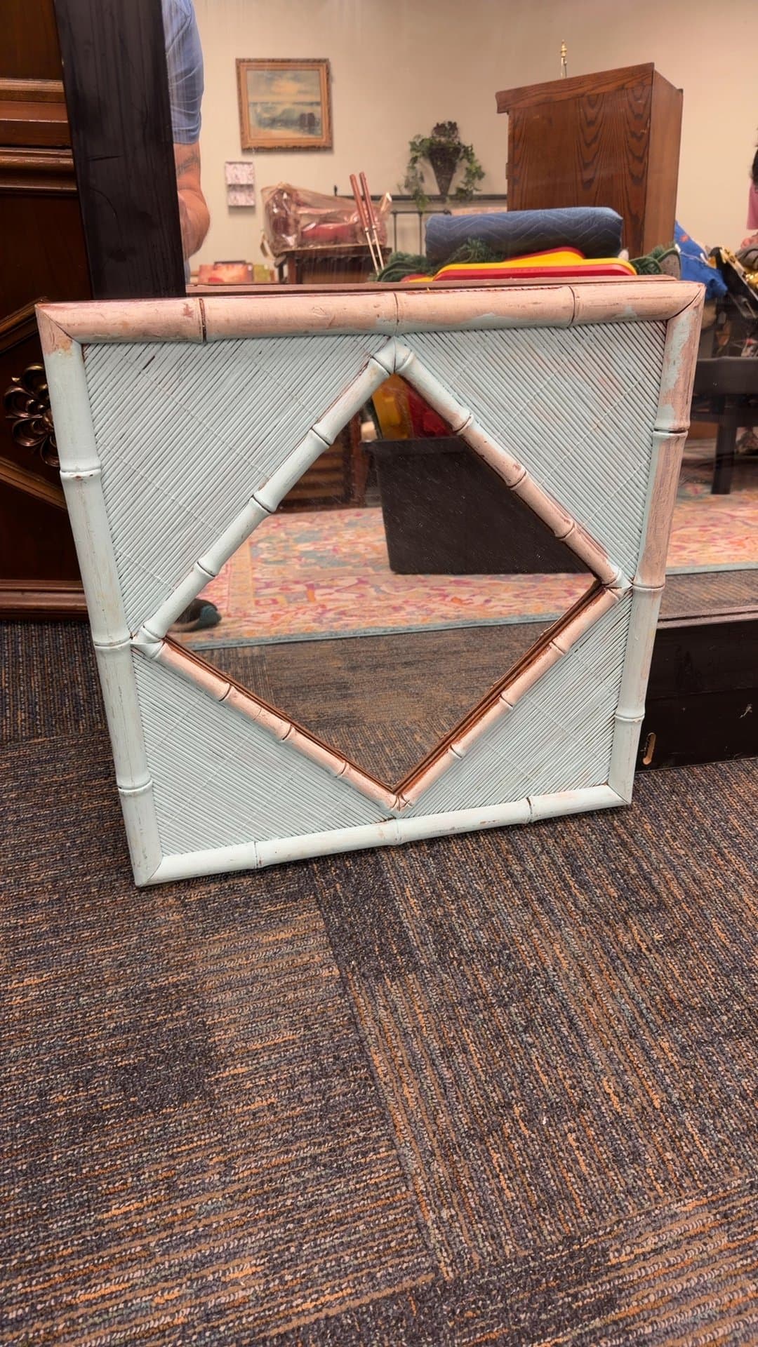 Bamboo-Style Decorative Mirror - Image 1
