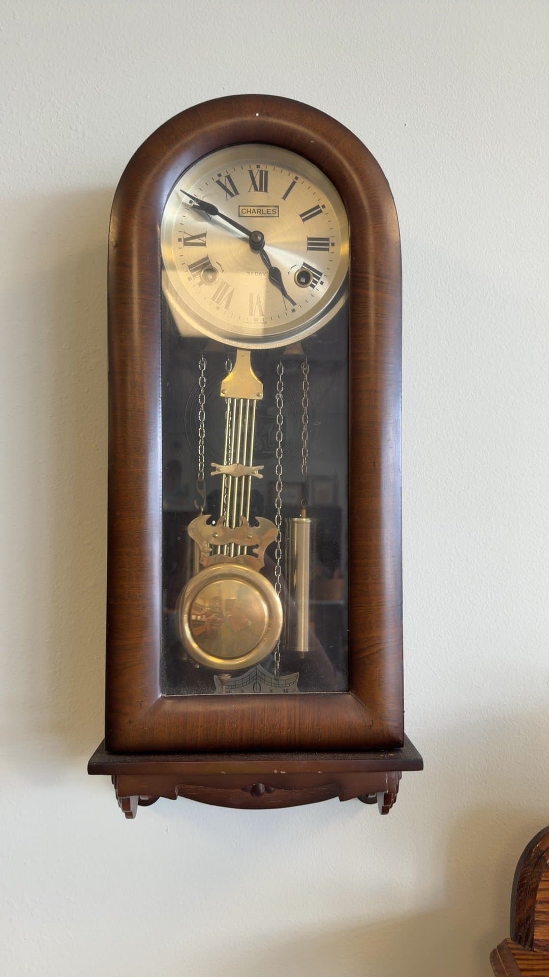 Charles 31-Day Pendulum Wall Clock - Image 1