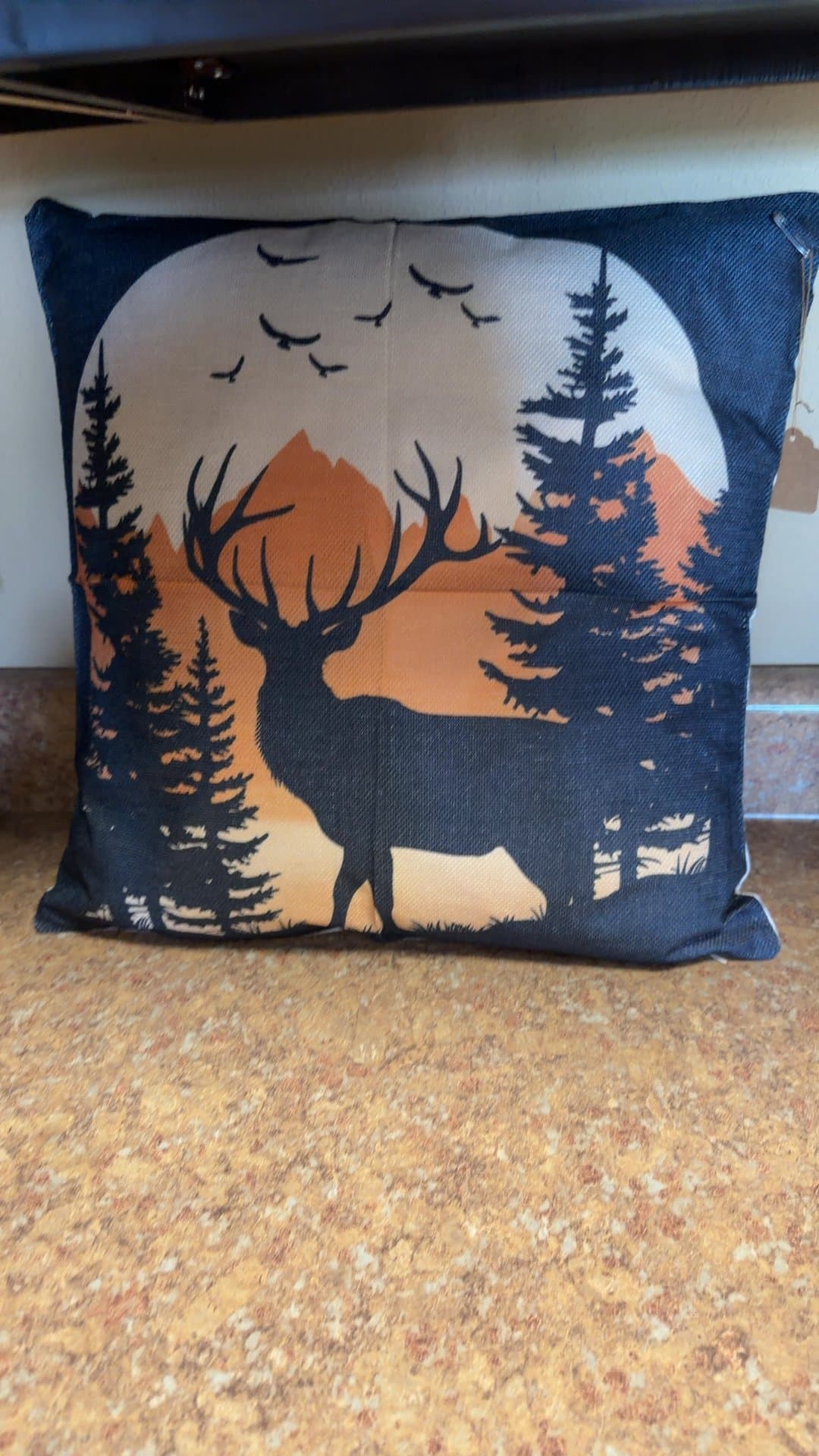 Reindeer Silhouette Throw Pillow - Image 1