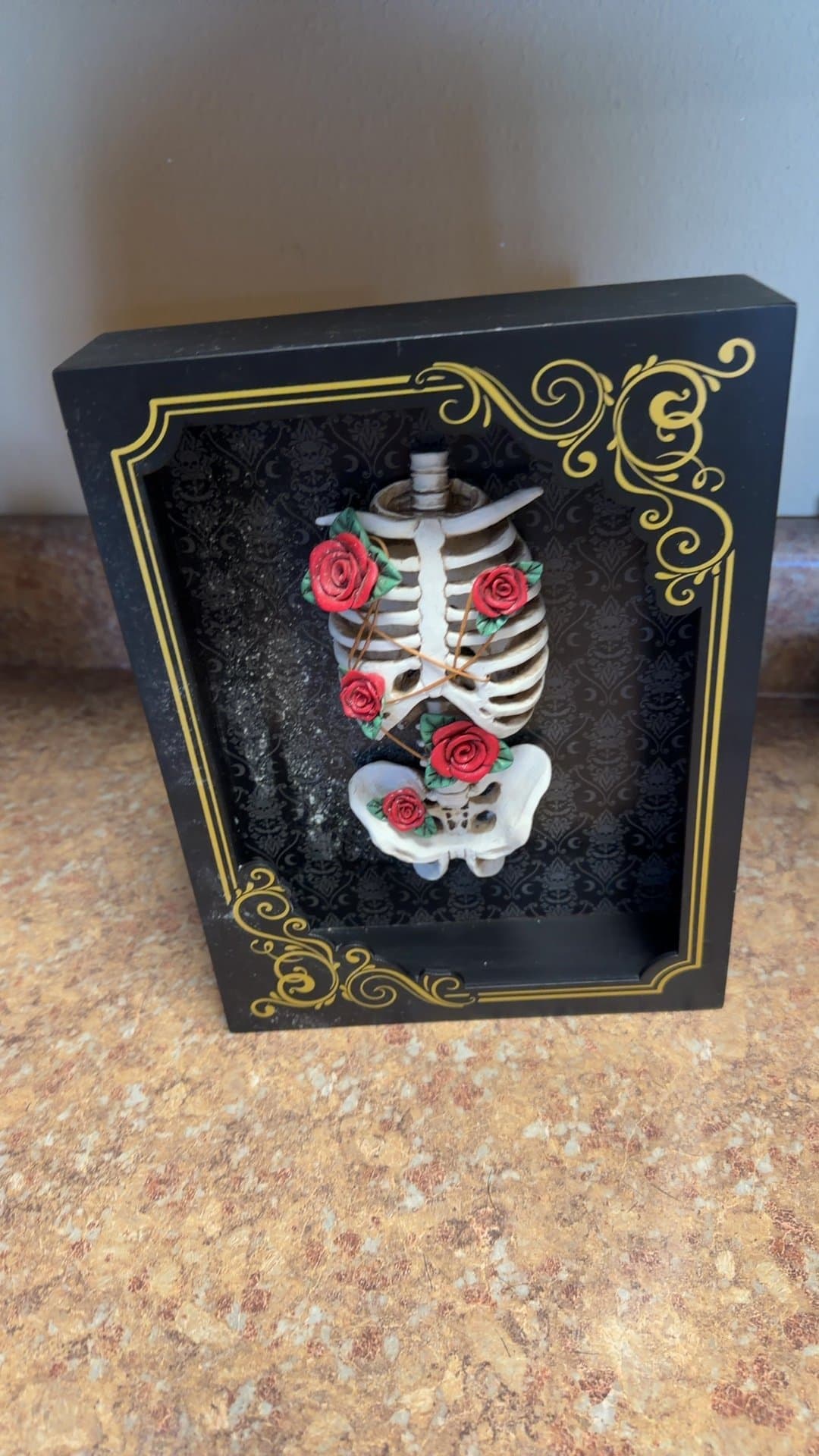 Skeleton and Roses Shadow Box - Image 1