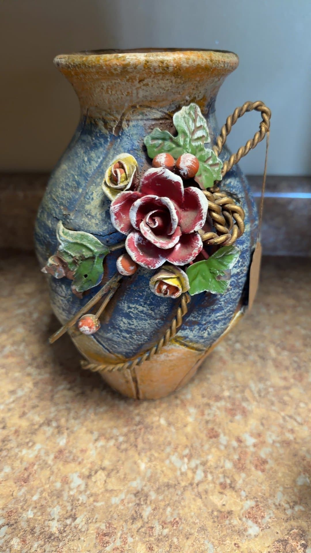 Decorative Ceramic Vase with Floral Design - Image 1