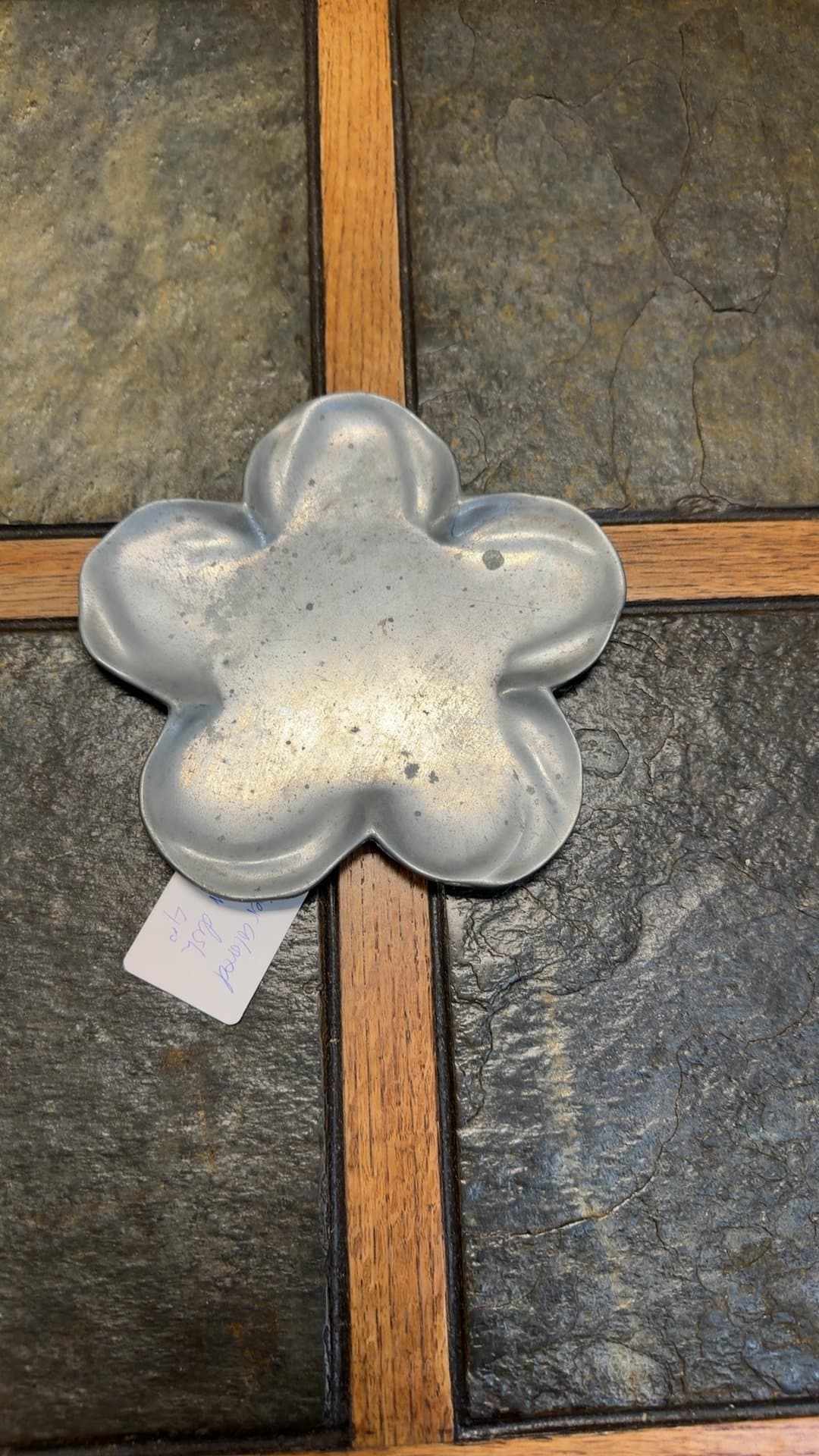 Silver-Colored Flower Dish - Image 1