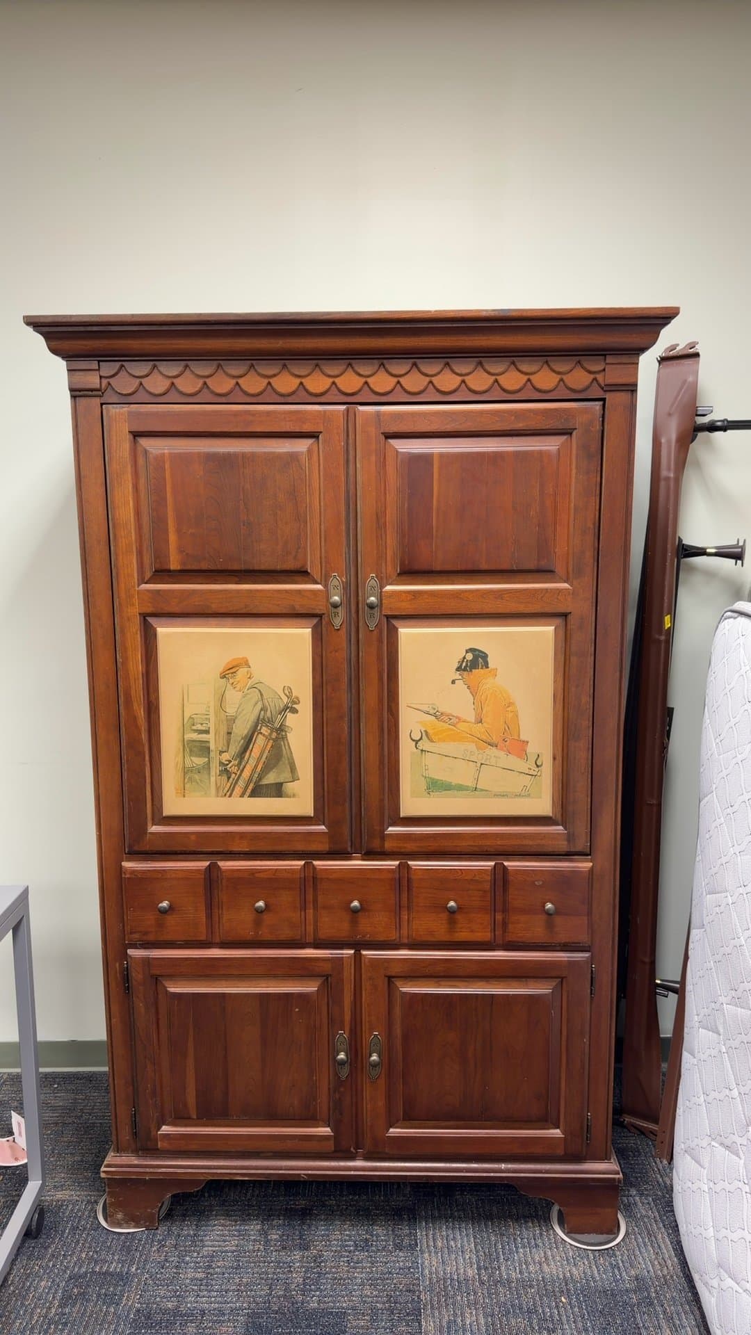 Stanley Furniture Norman Rockwell Saturday Evening Post Media Armoire - Image 1