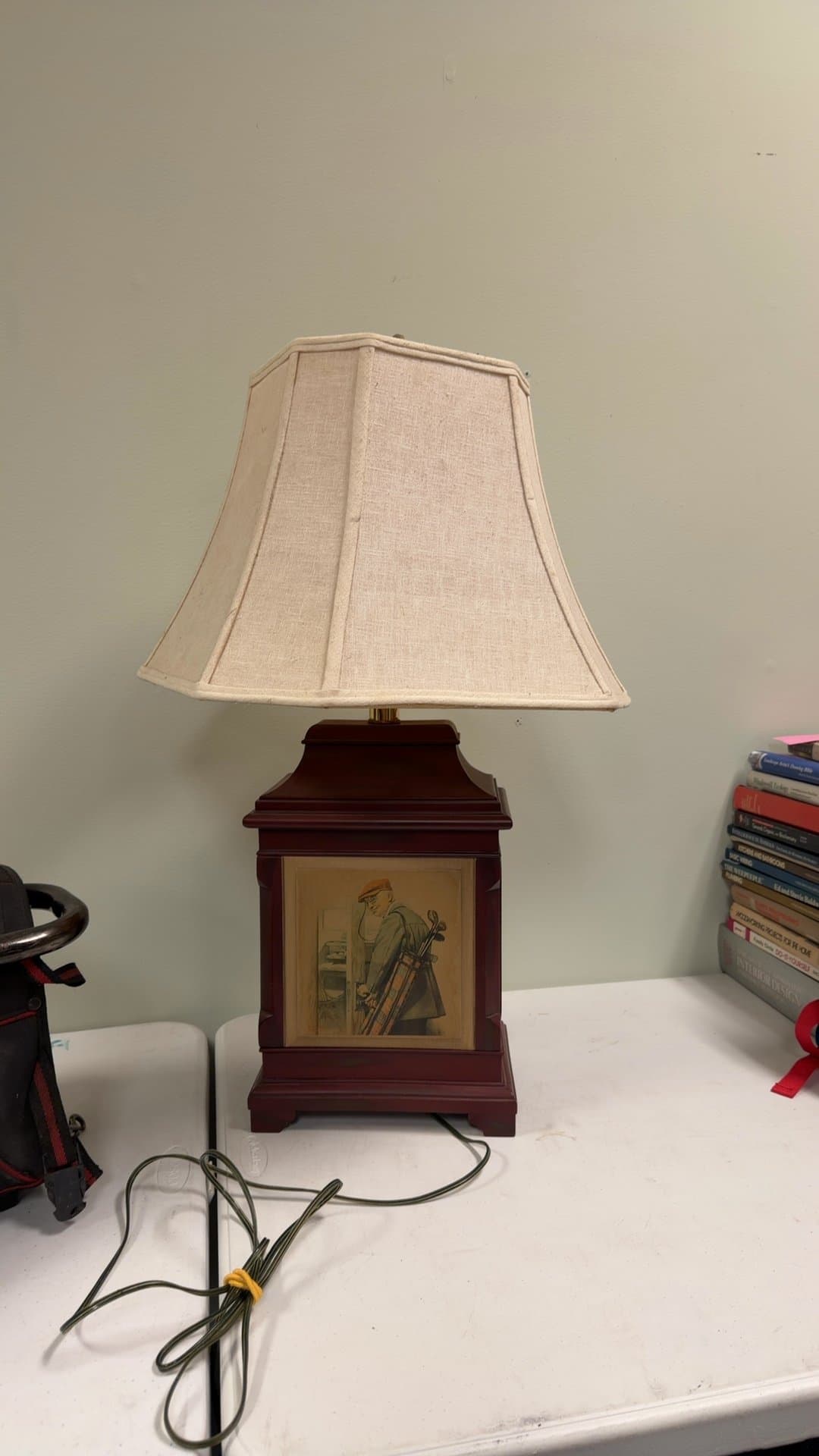 Norman Rockwell Golf Theme Table Lamp - Image 1
