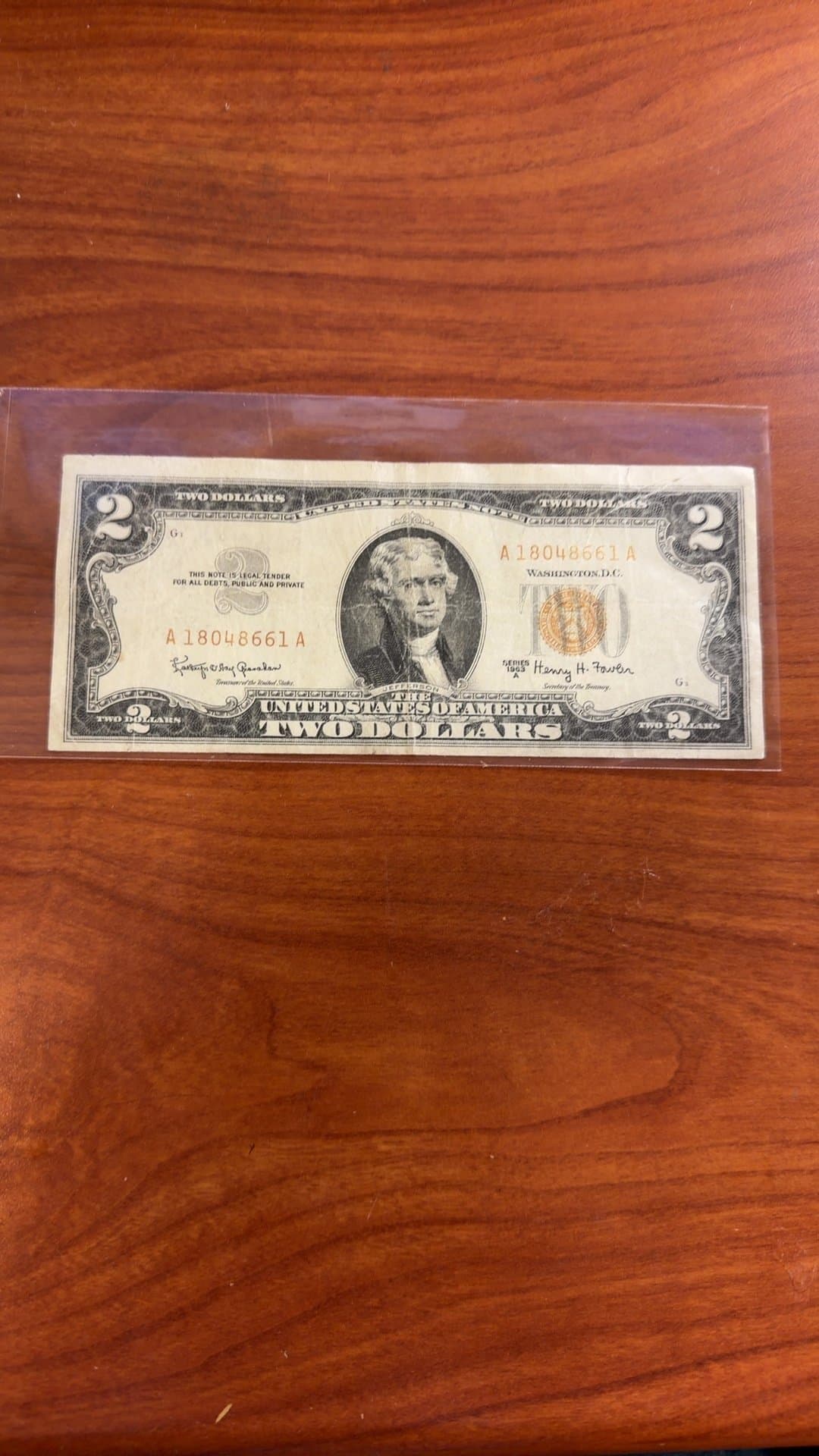 1963 United States Two-Dollar Bill - Image 1