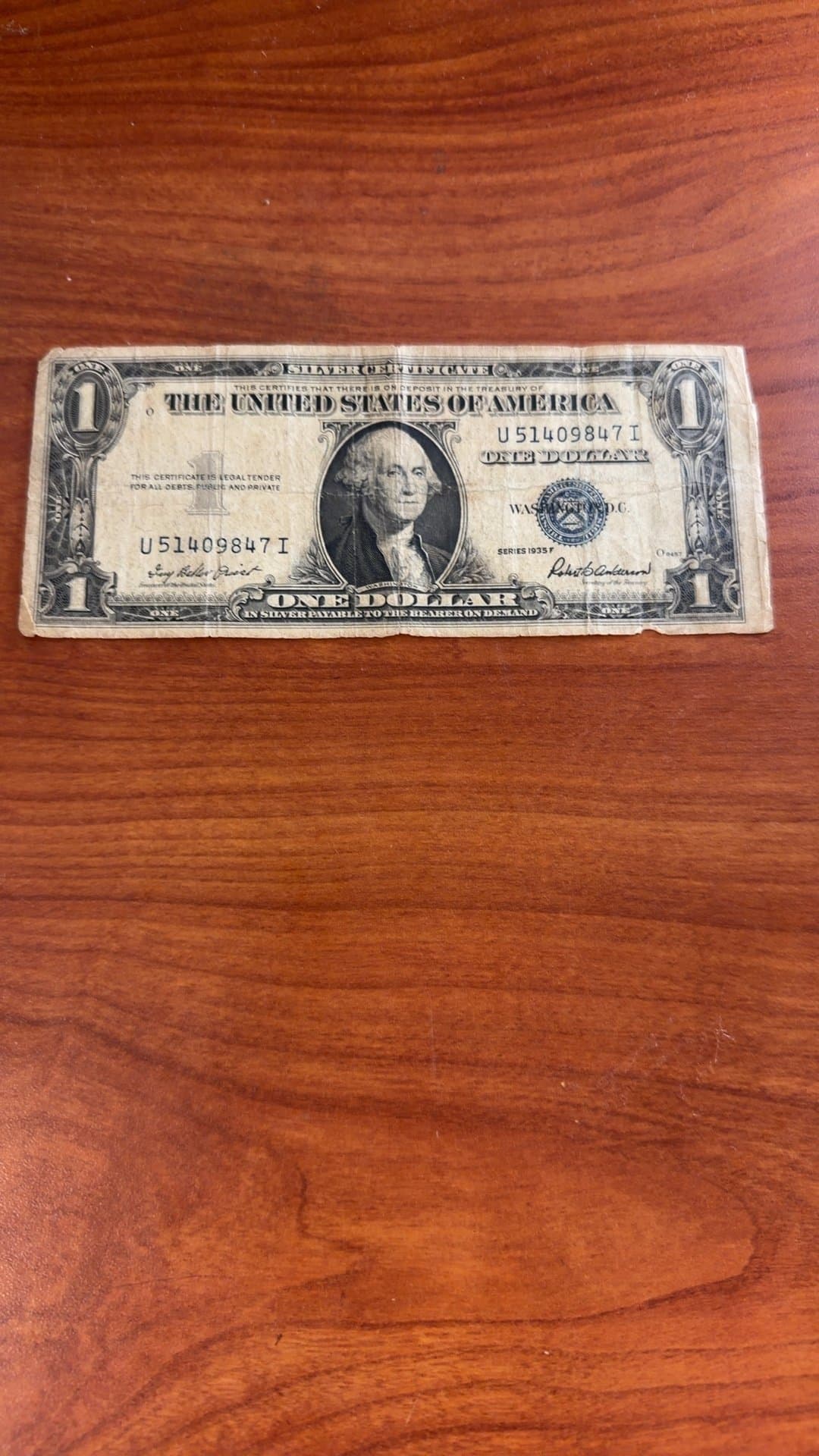 1935 Series One Dollar Silver Certificate - Image 1