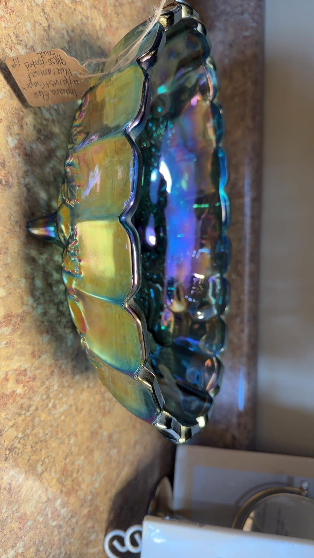 Iridescent Carnival Glass Bowl - Image 1