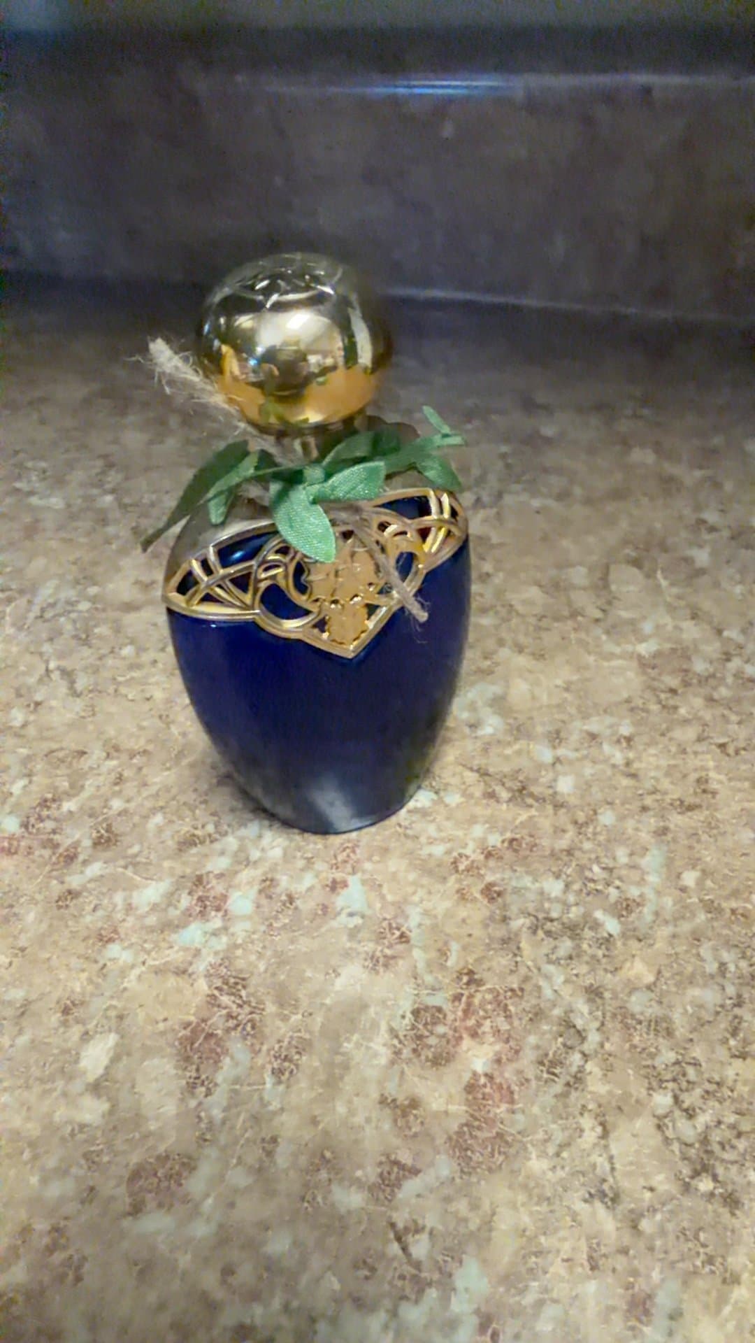 Decorative Blue Ceramic Perfume Bottle - Image 1