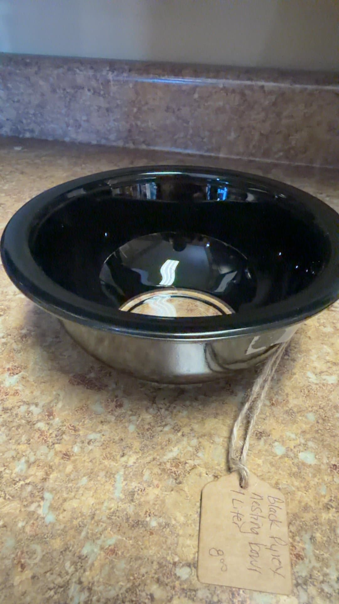 Black Pyrex Nesting Bowl 1 liter - Image 1