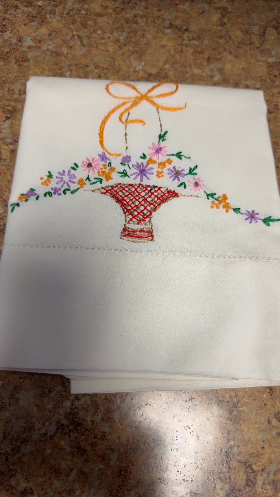 Vintage Embroidered pillow case - Image 1