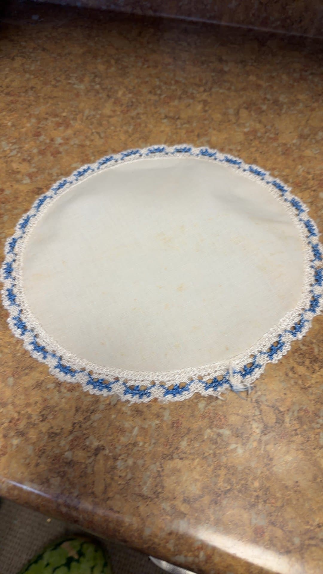 Vintage Crochet Edged Doily - Image 1