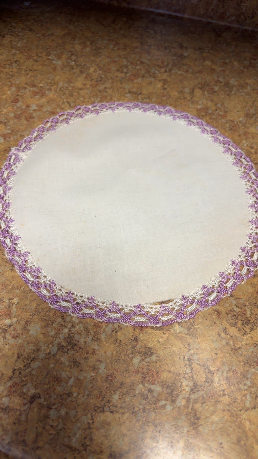 Vintage Crochet Edged Doily - Image 1