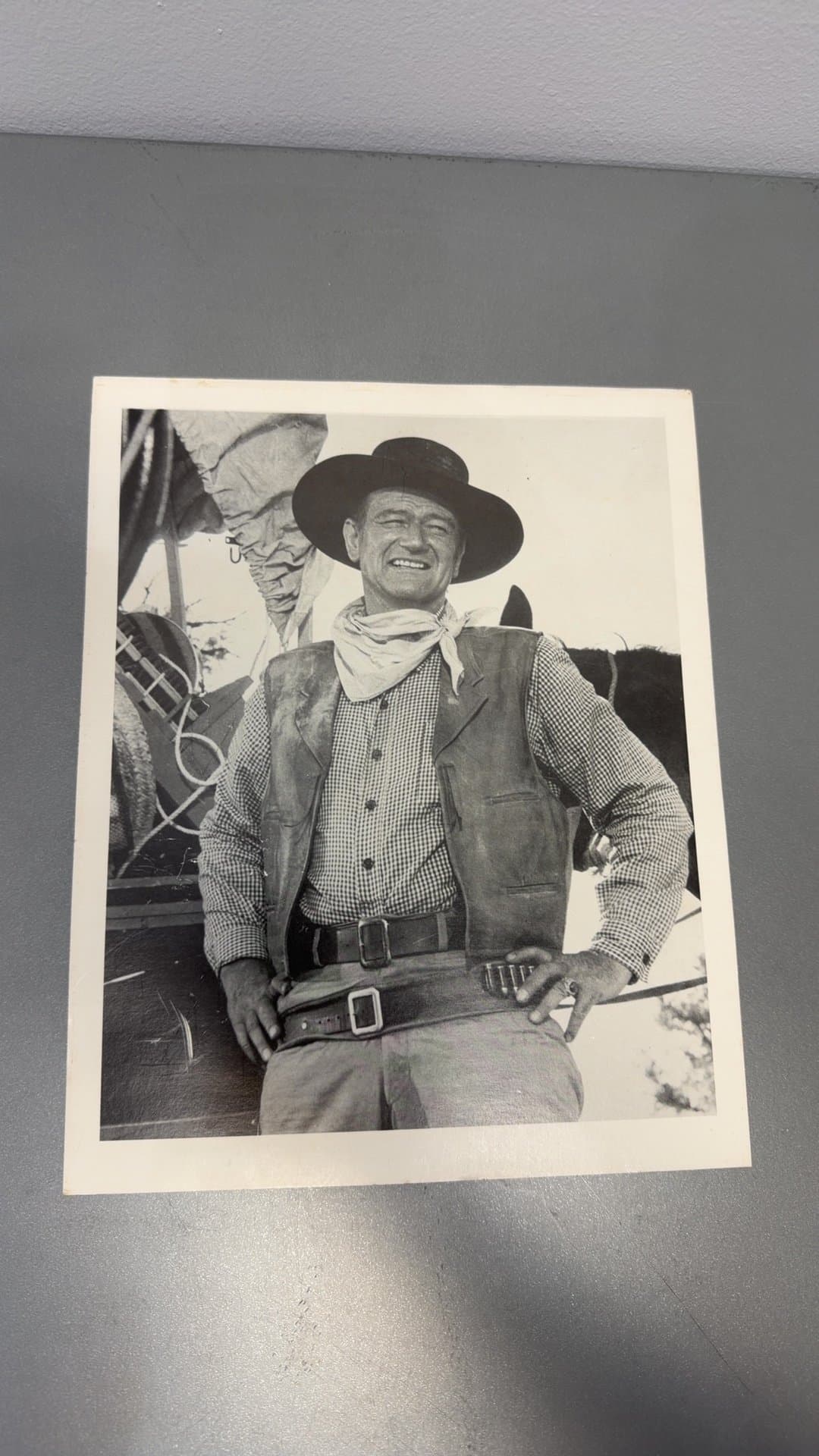 John Wayne Vintage Black and White Studio Publicity Photograph - Image 1