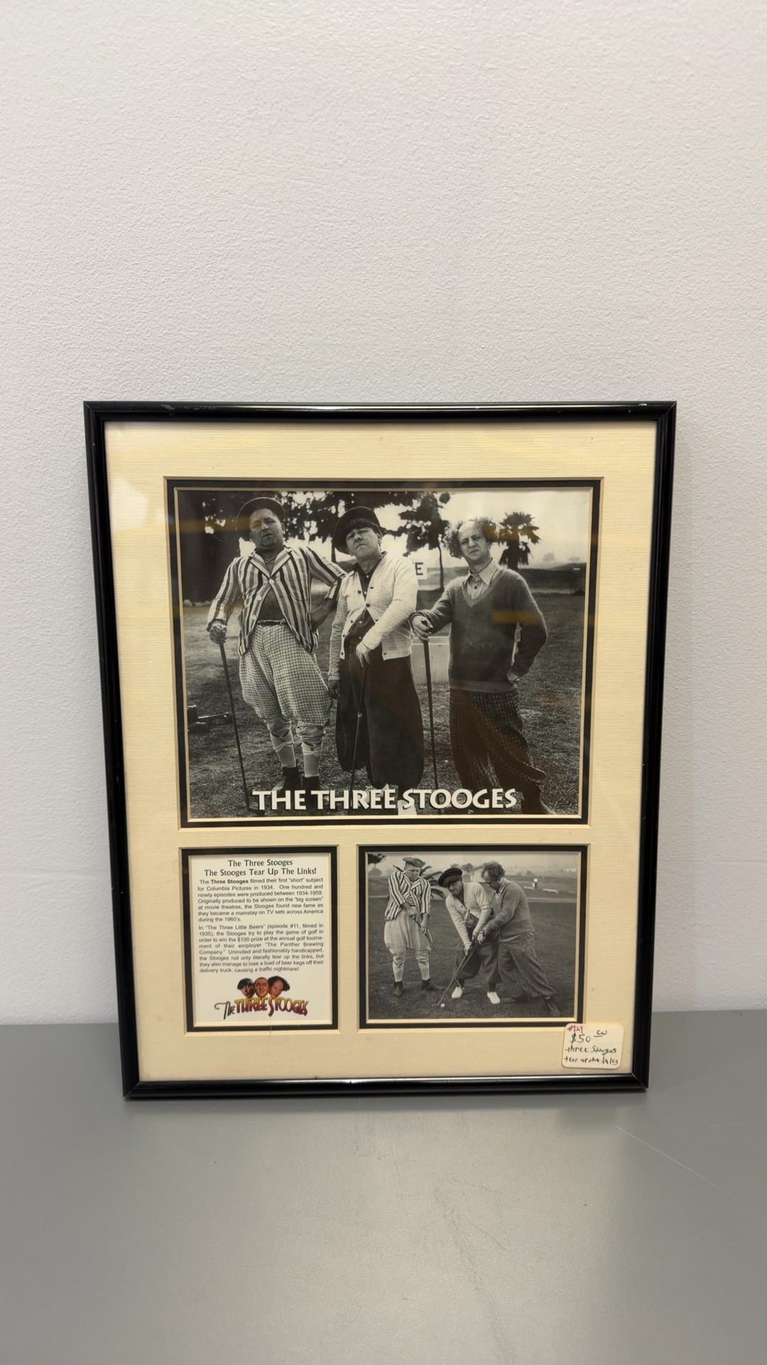 Framed The Three Stooges 'Tear Up The Links' Limited Edition Photo Display by Toon Art - Image 1