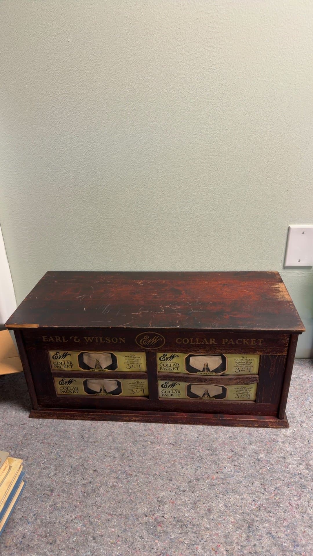Earl & Wilson Collar Packet Display Cabinet - Image 1
