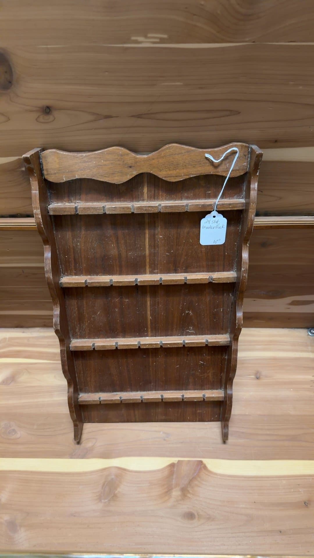 24-Slot Wooden Display Rack - Image 1