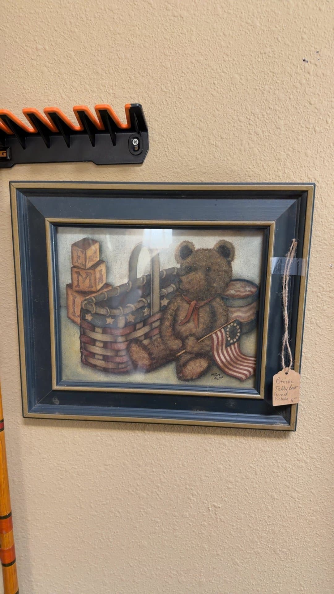 Patriotic Teddy Bear Framed Picture - Image 1