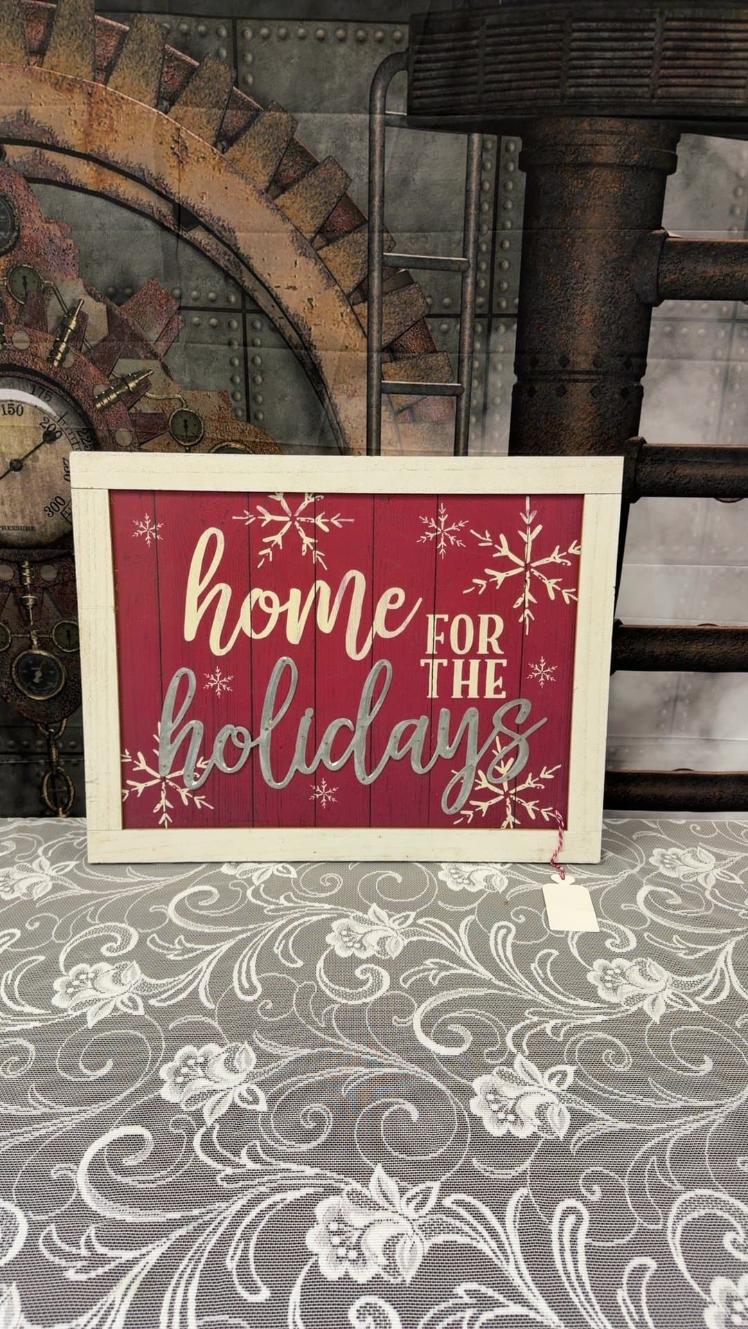 Home For The Holidays Framed Christmas Wall Sign - Image 1