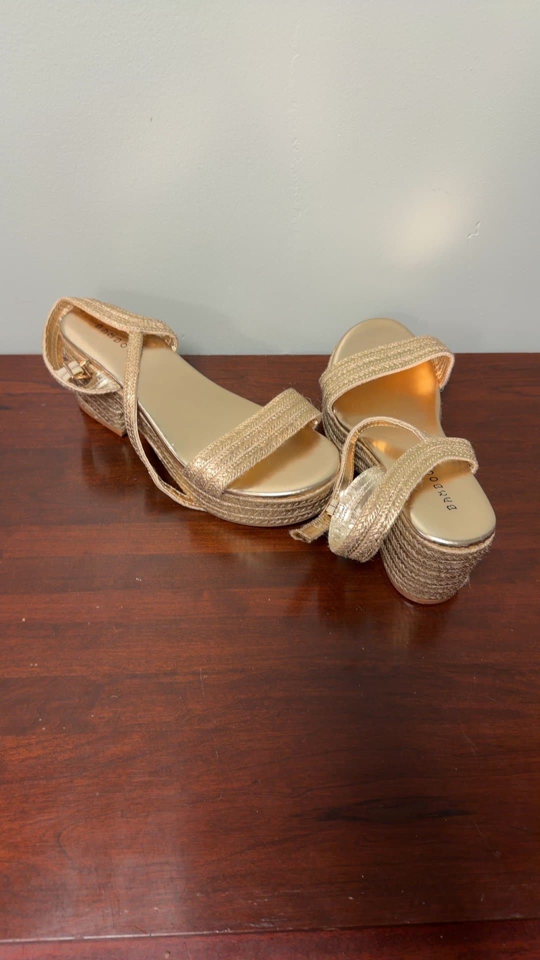 Bamboo Gold Platform Sandals - Image 1