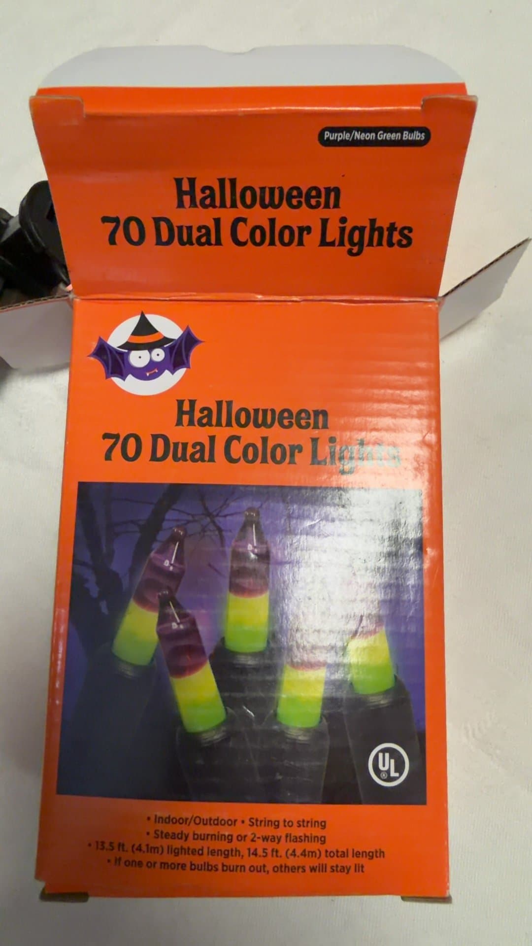 Halloween 70 Dual Color Lights Purple Green String Lights - Image 1